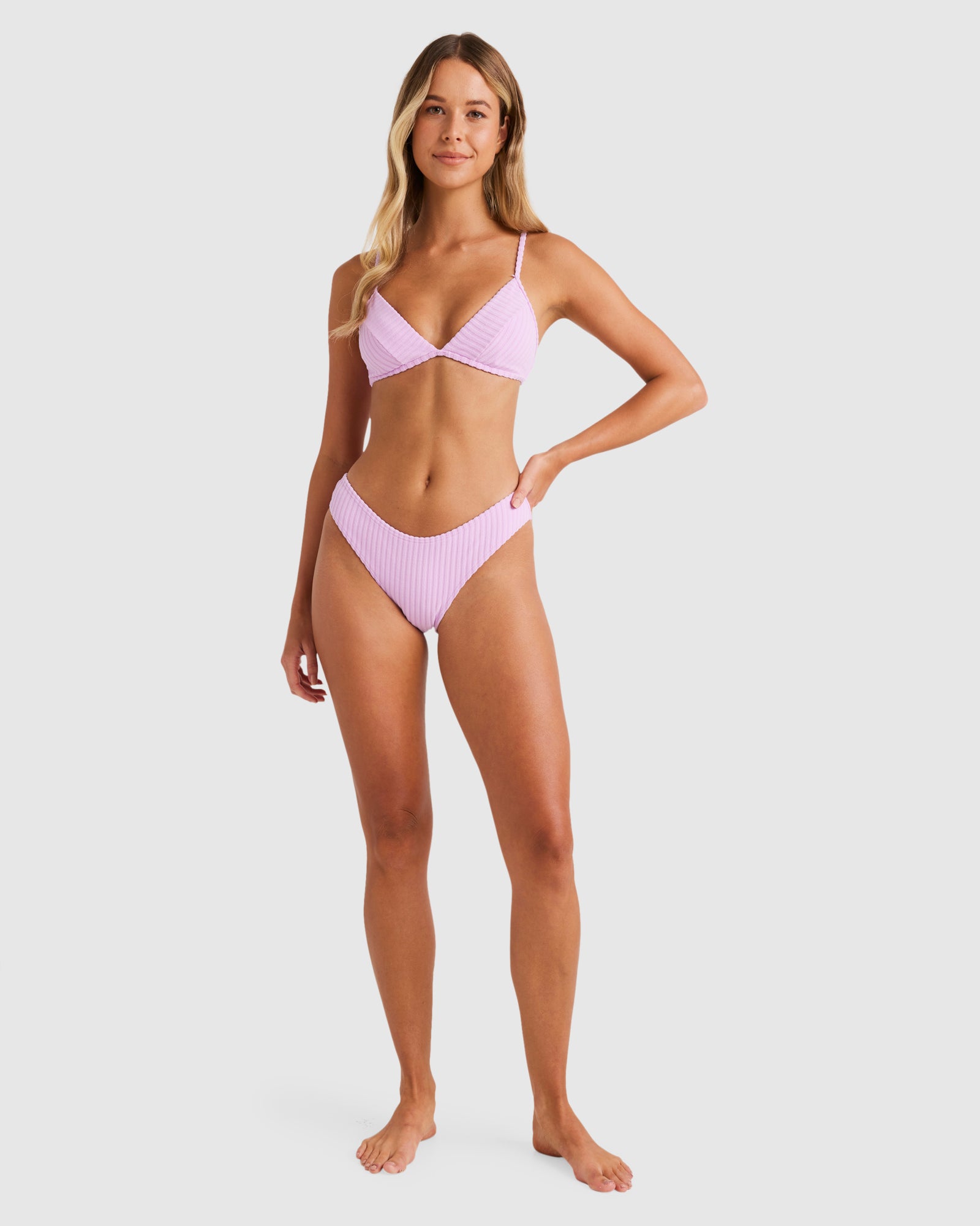 Womens Terry Rib Charlie Trilette Bikini Top