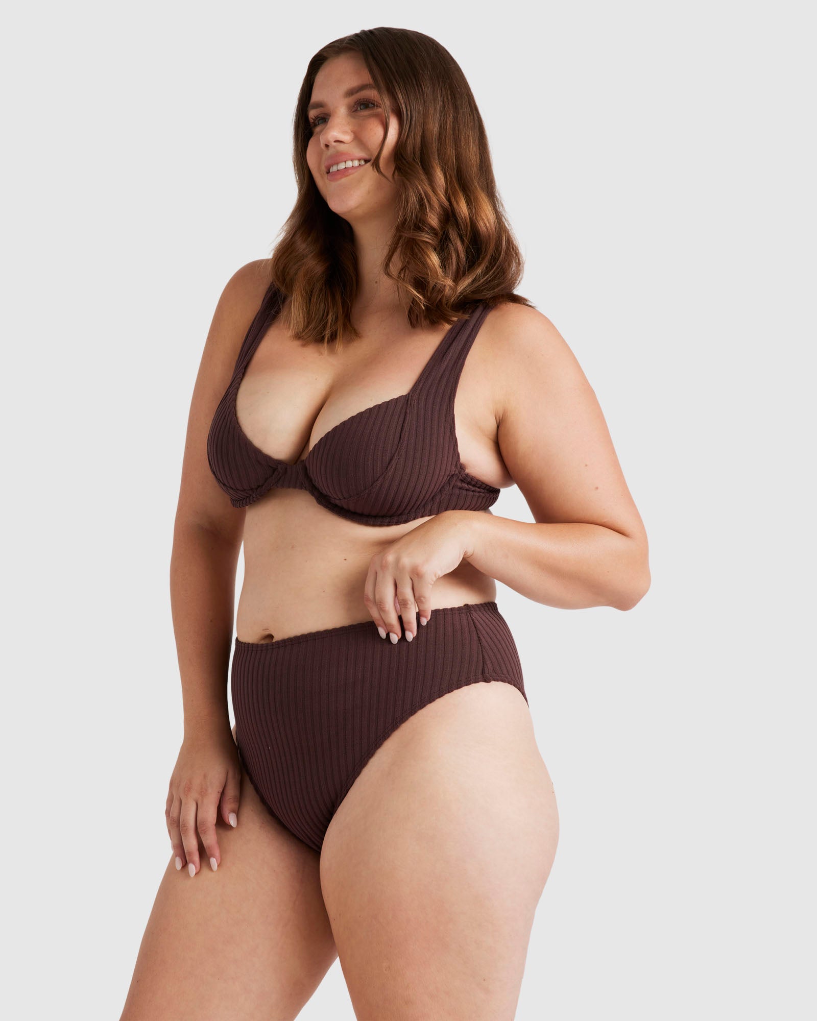 Womens Terry Rib Chloe Bralette Bikini Top