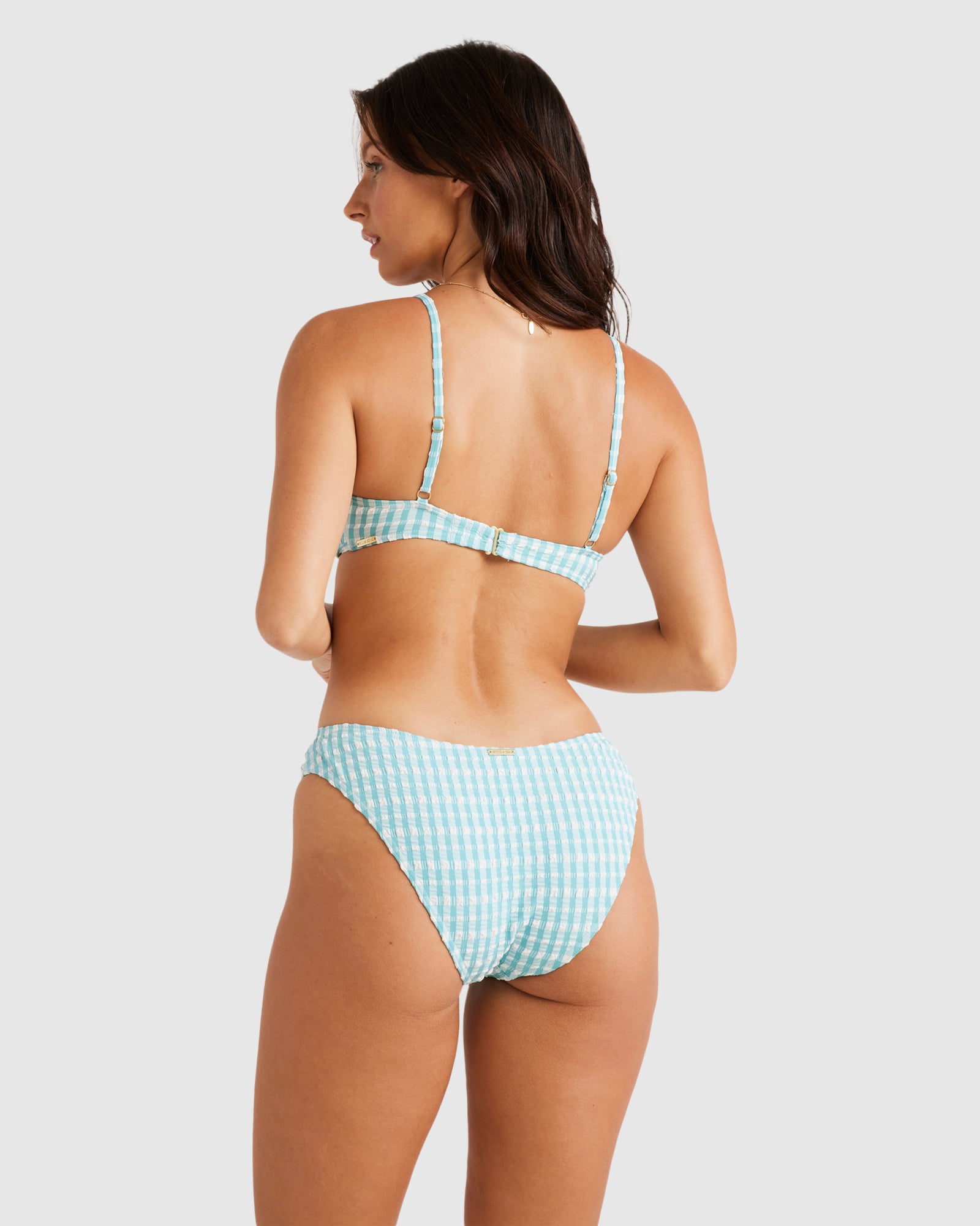 Womens Wave Check Charlie Triangle Bikini Top