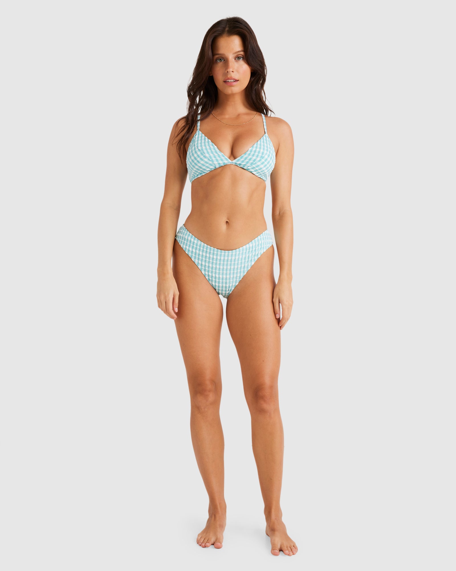Womens Wave Check Charlie Triangle Bikini Top