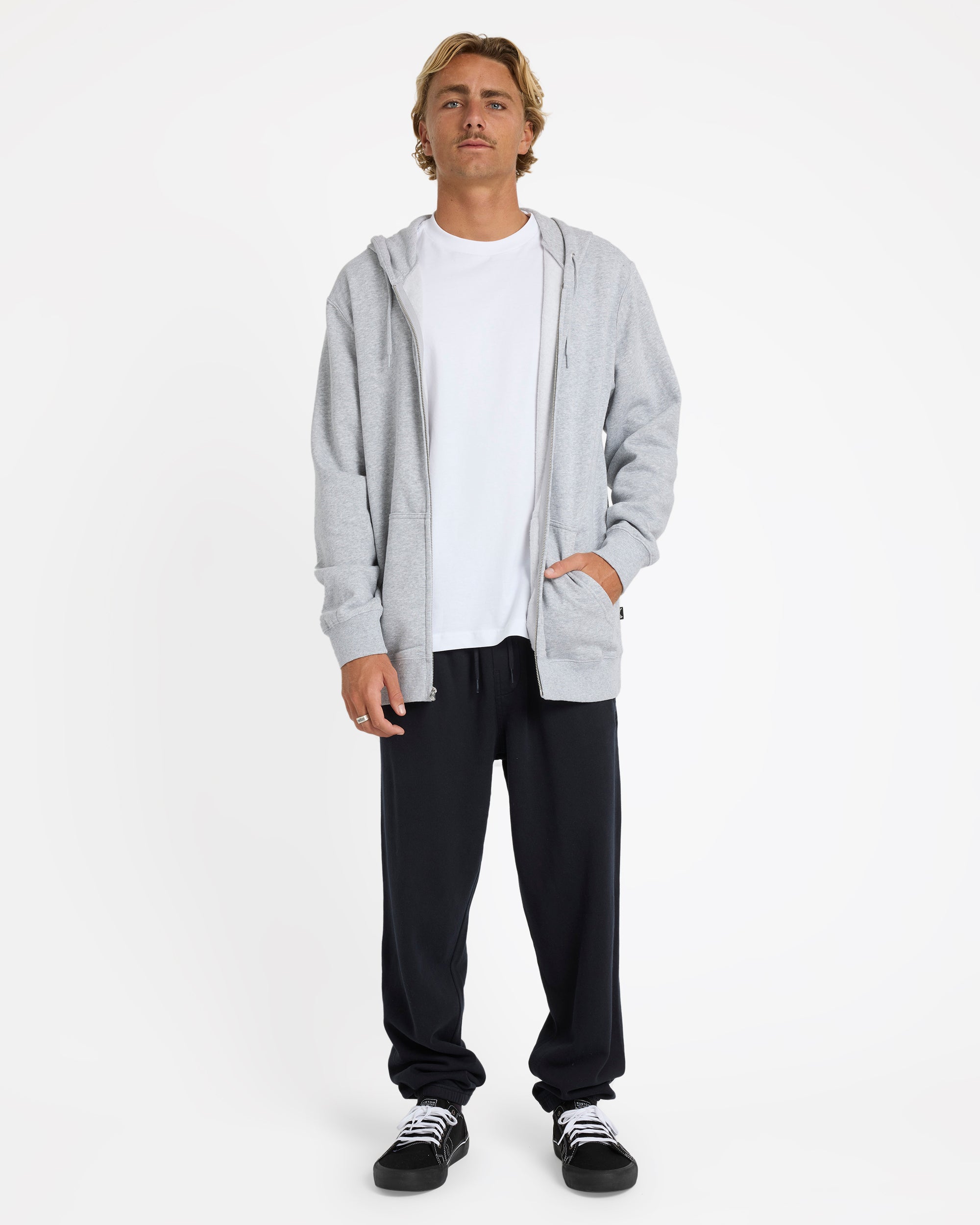Mens Premium Wave Washed Zip Up Hoodie