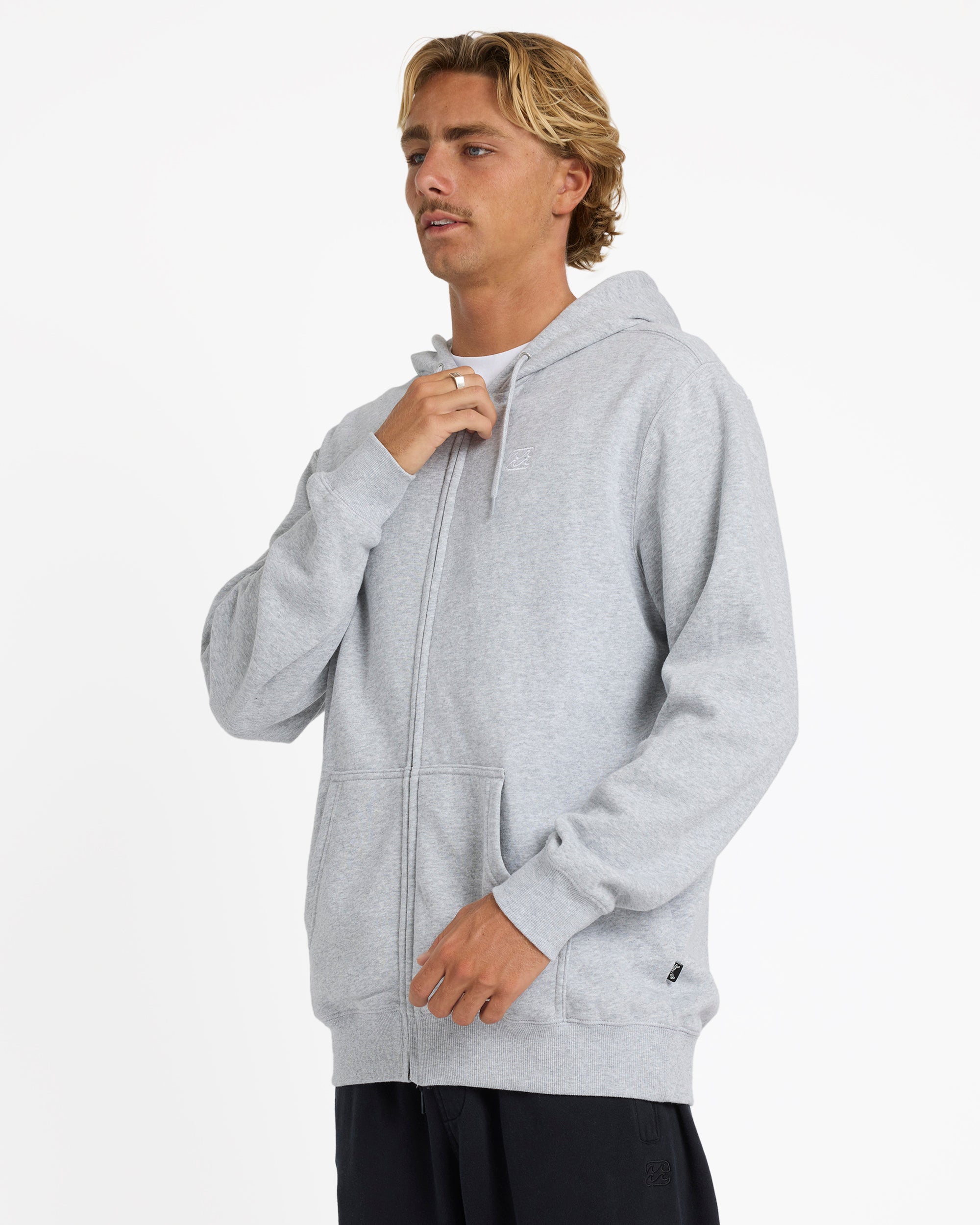 Mens Premium Wave Washed Zip Up Hoodie