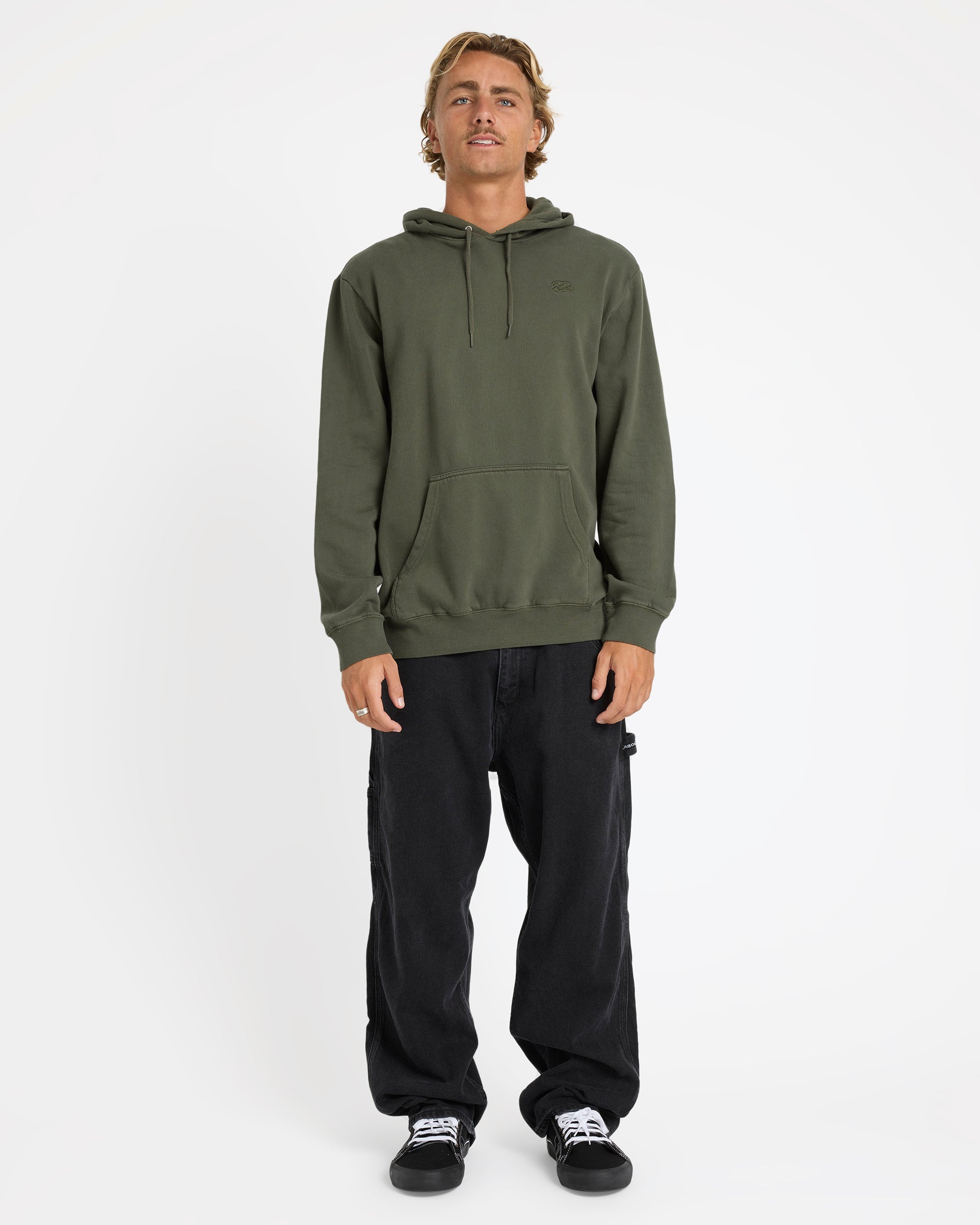 Mens Premium Wave Washed Pullover Hoodie