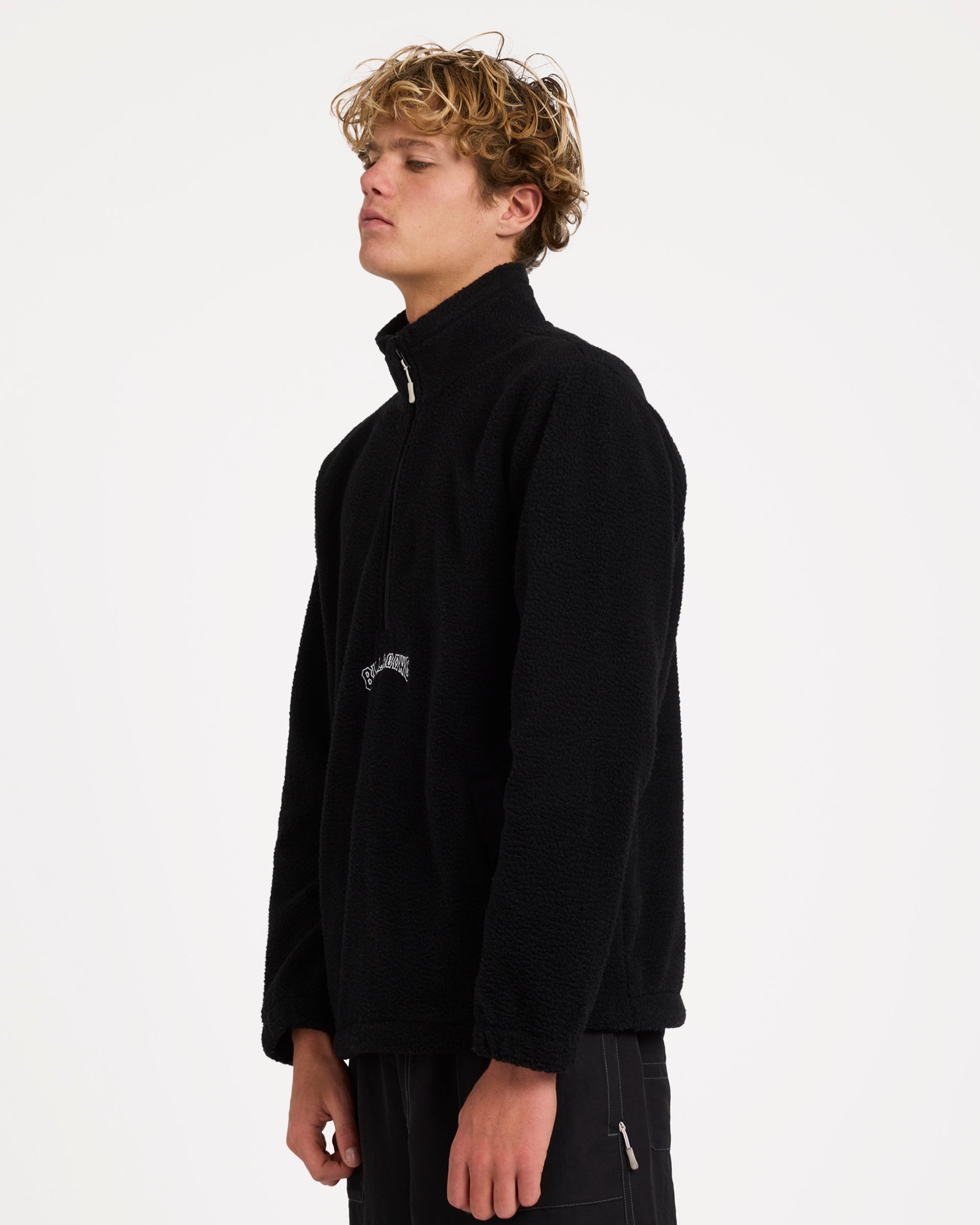 Mens Boundary Mock Neck Fleece Pullover