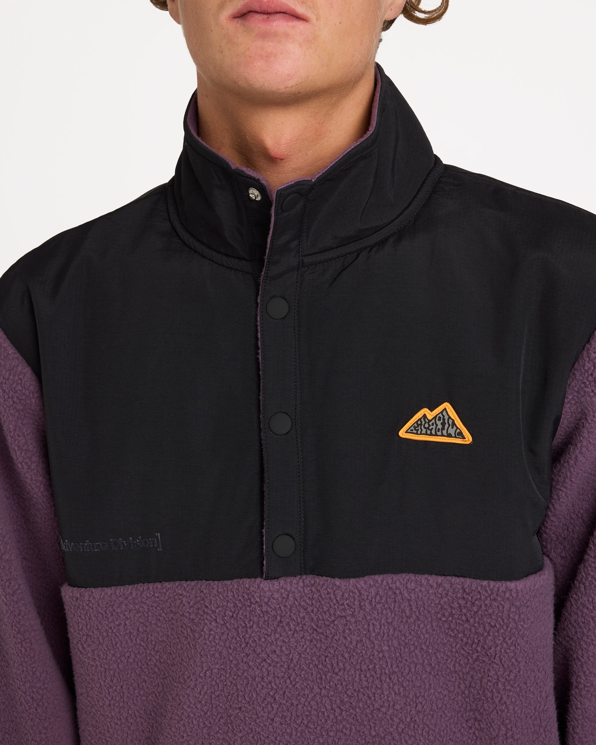 Mens Boundary Mock Snap Fleece Pullover