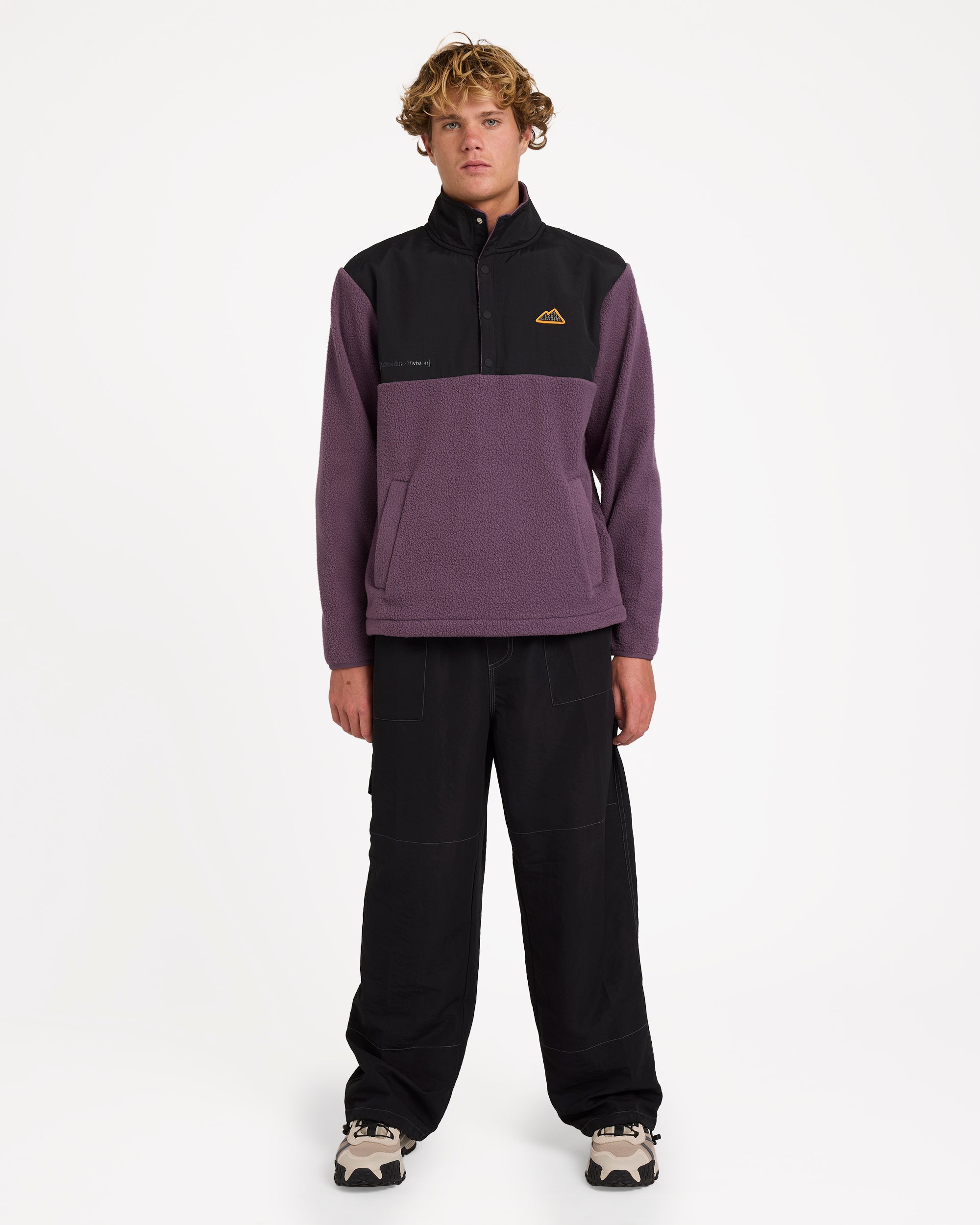 Mens Boundary Mock Snap Fleece Pullover