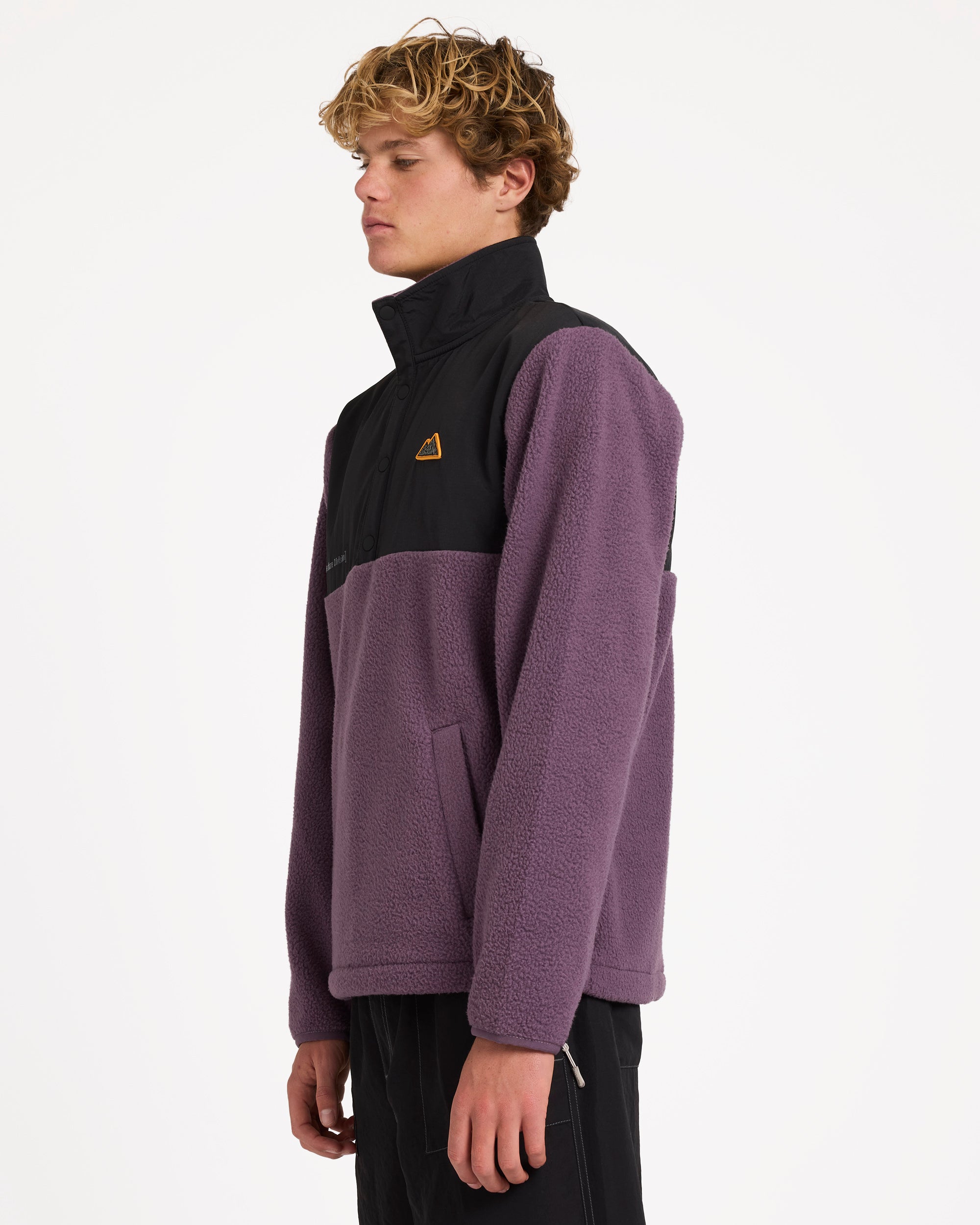 Mens Boundary Mock Snap Fleece Pullover