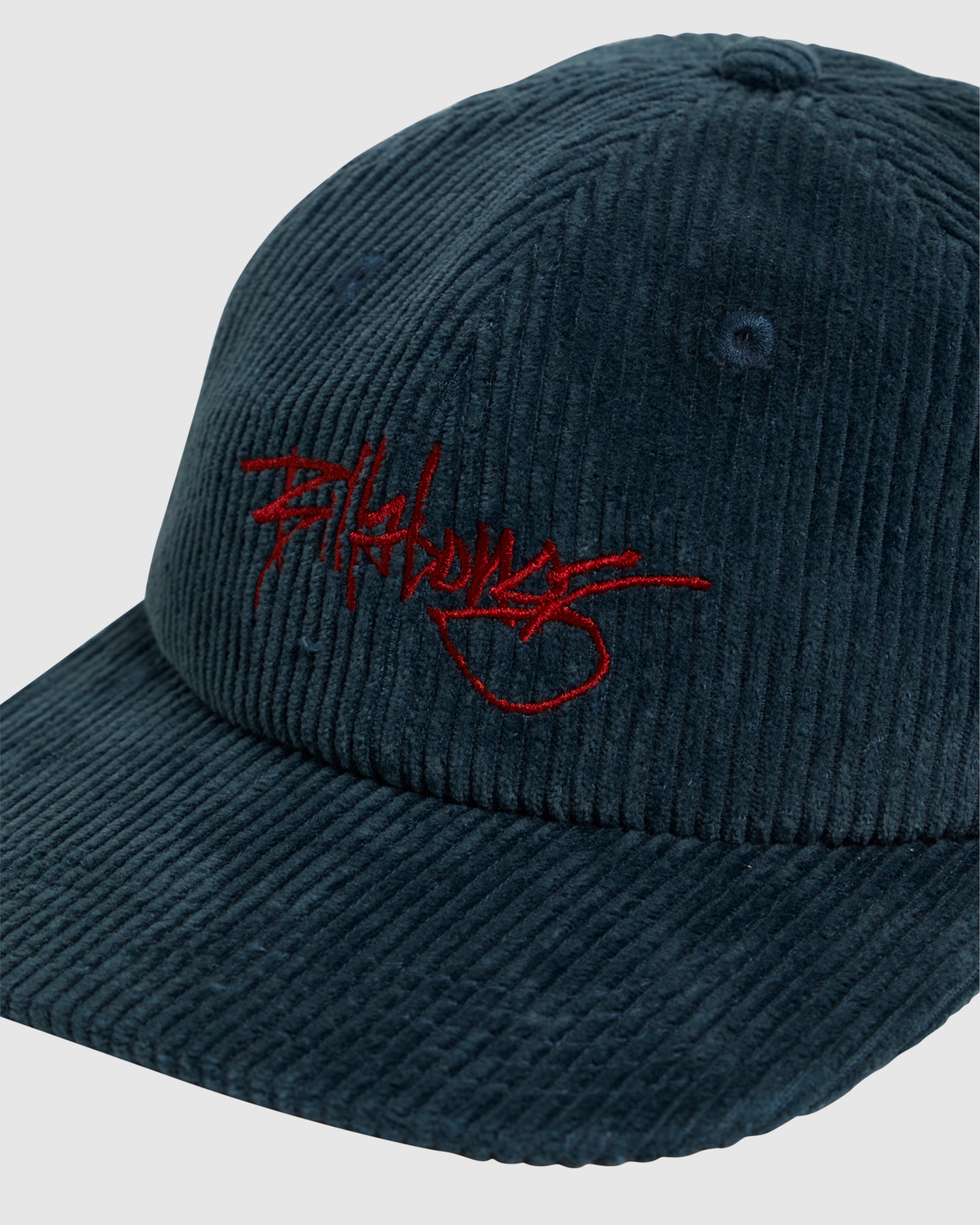 Mens Script Corduroy Snapback Cap