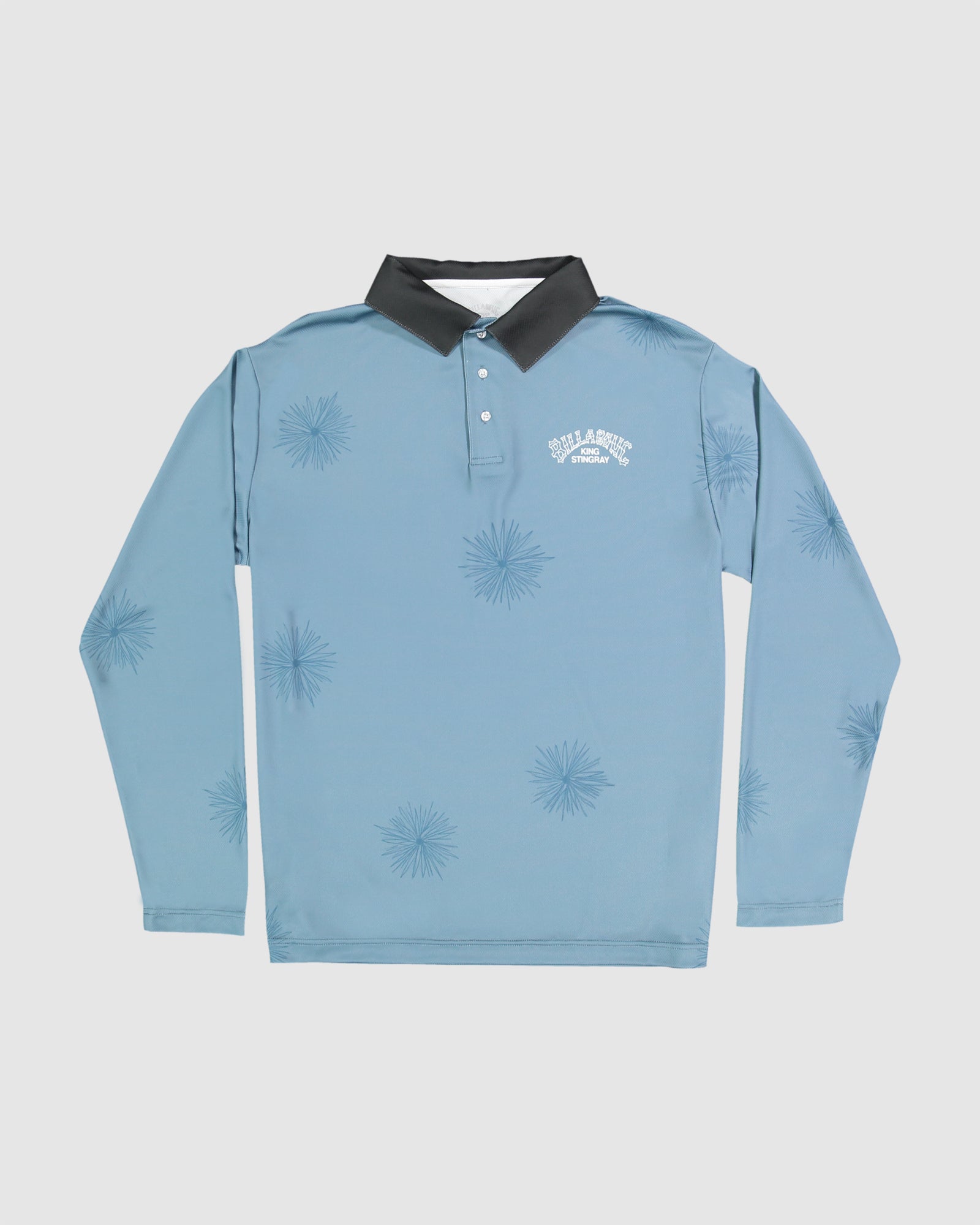 Mens King Stingray Flowers Fisho Long Sleeve Rash Vest
