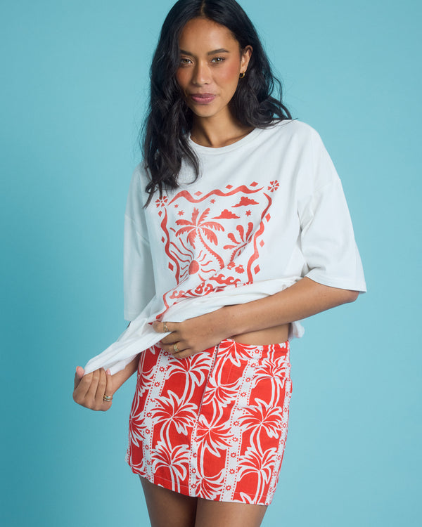 Womens Row Of Palms Mini Skirt