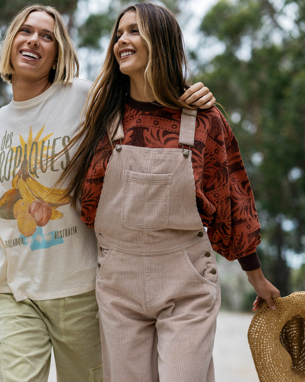 Womens Vacay Corduroy Overalls