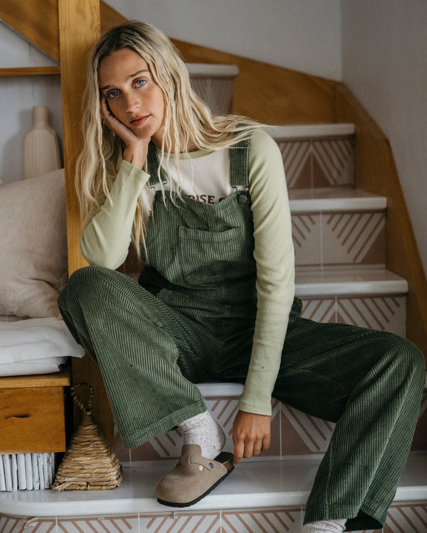 Womens Vacay Corduroy Overalls
