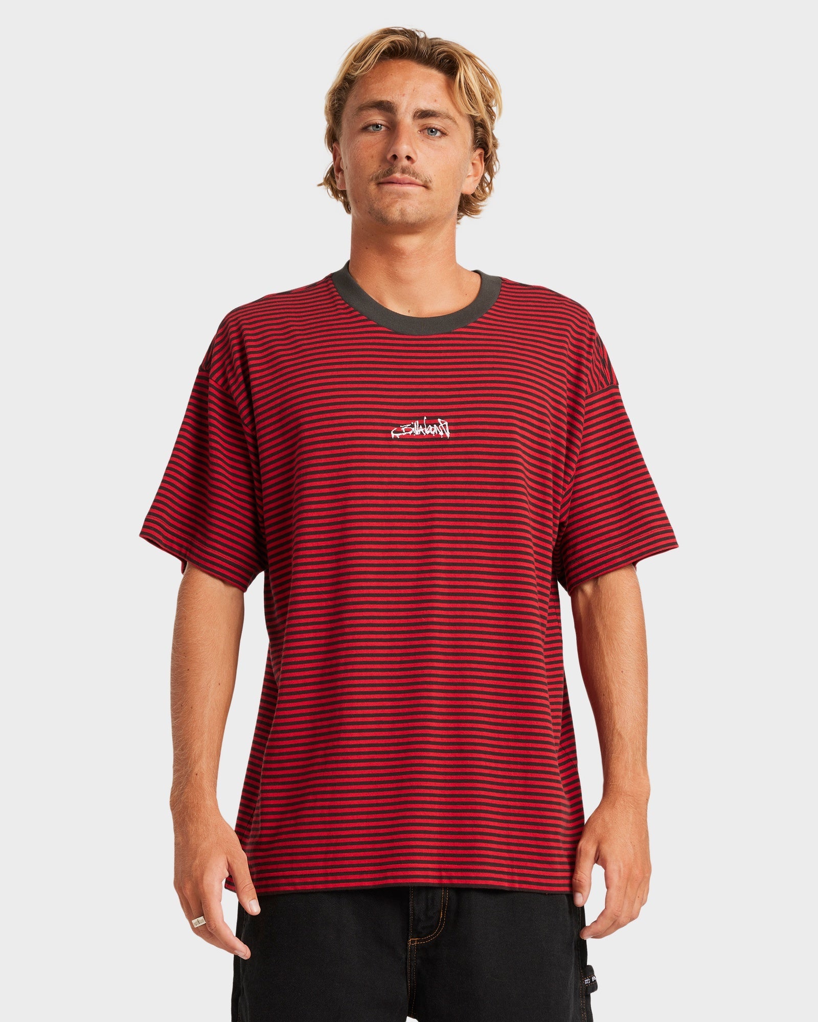 Mens Absence Stripe OG T-Shirt – Scarlet – Billabong AU