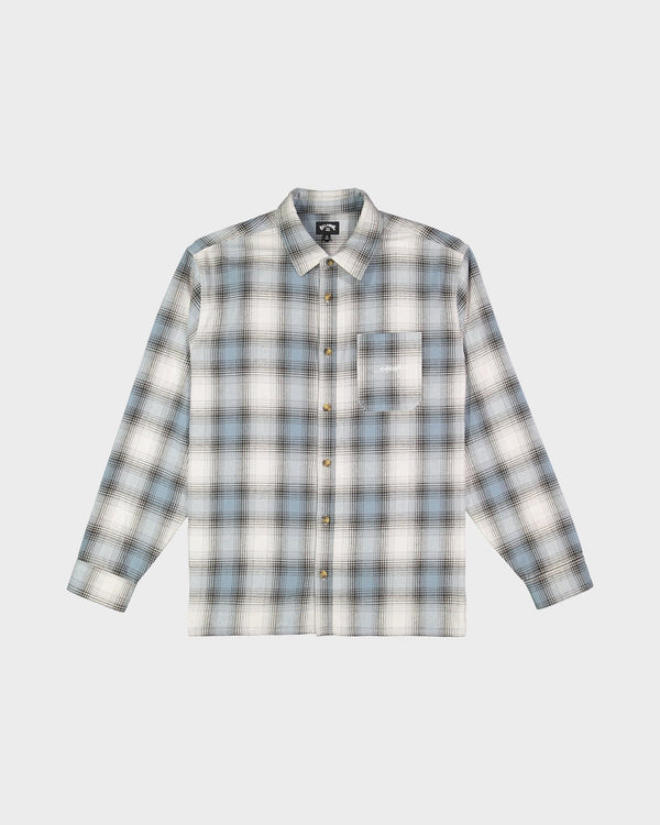 Mens Script Long Sleeve Flannel Shirt