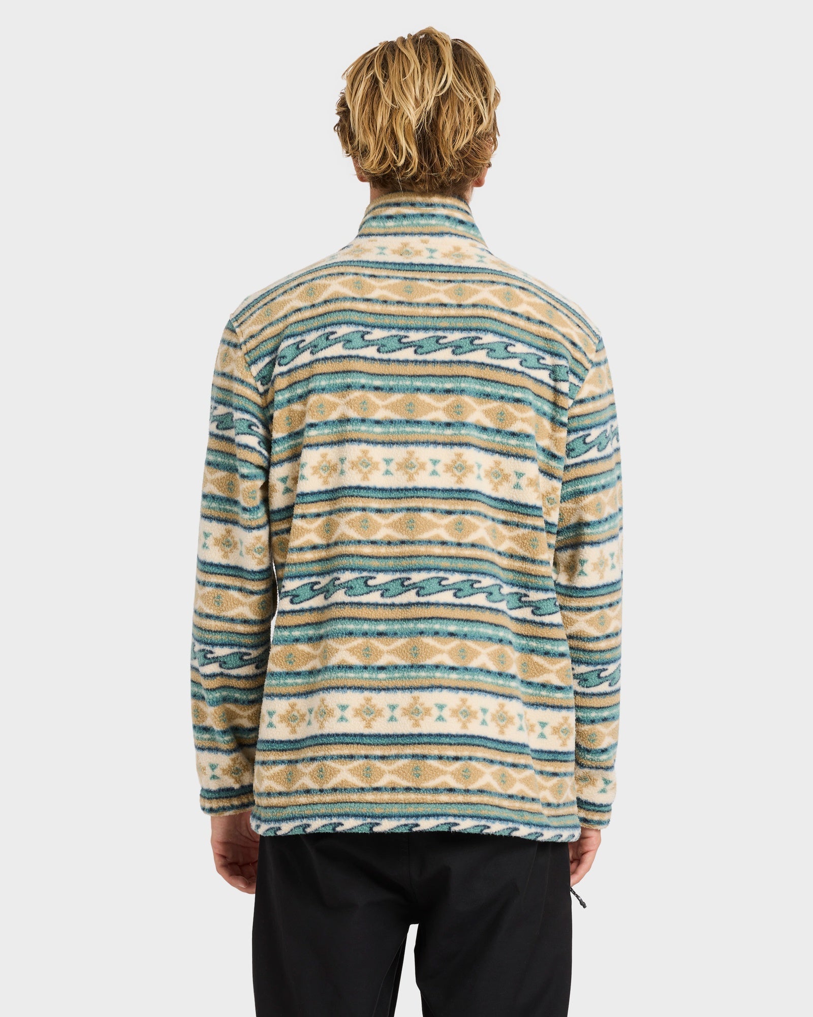 Mens Boundary Mock Neck Half Zip Fleece Pullover