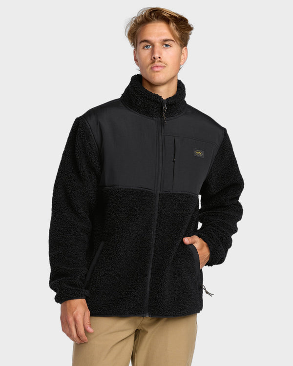 Mens Boundary Summit Mock Neck Zip Up Fleece Jacket