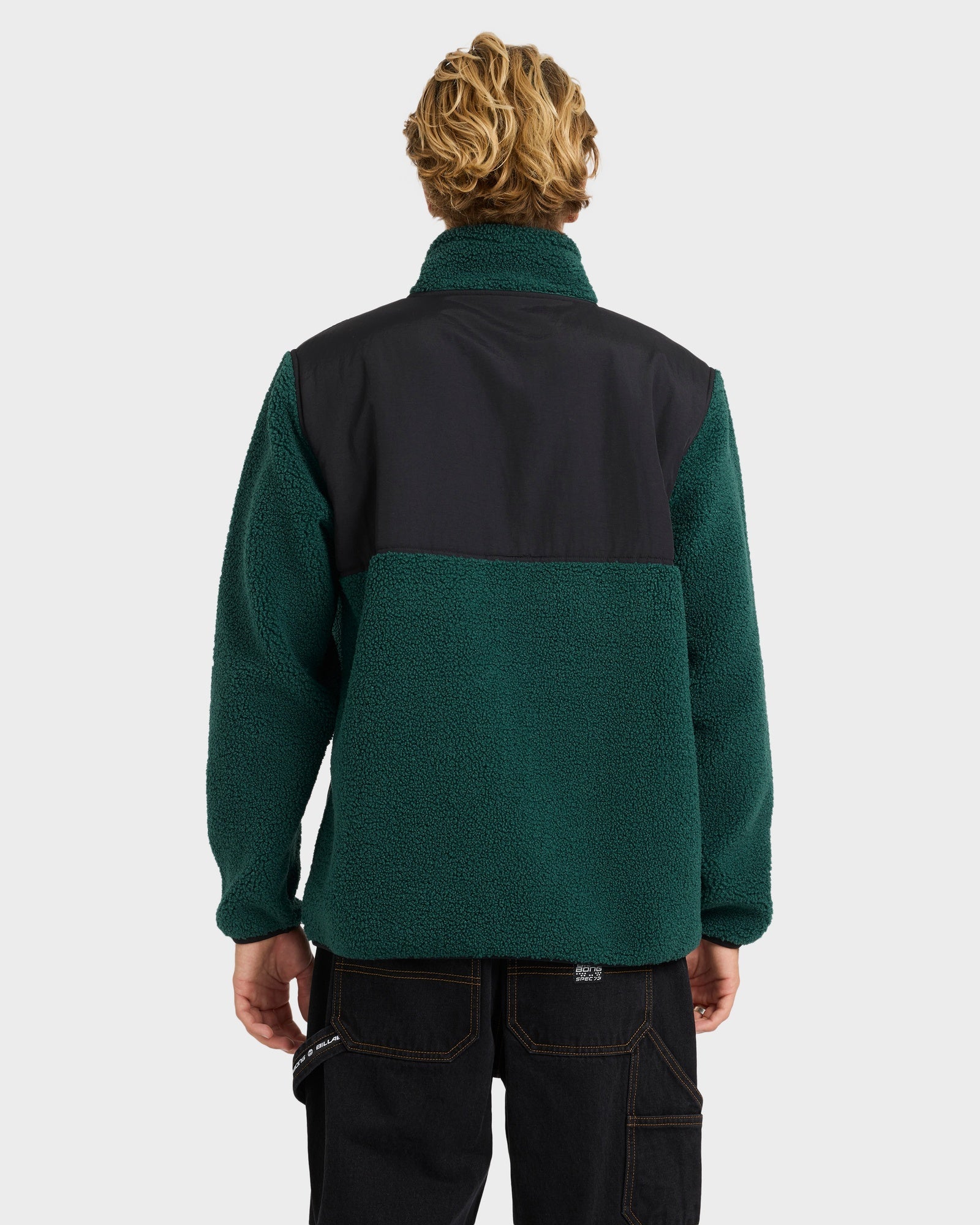 Mens Boundary Summit Mock Neck Zip Up Fleece Jacket