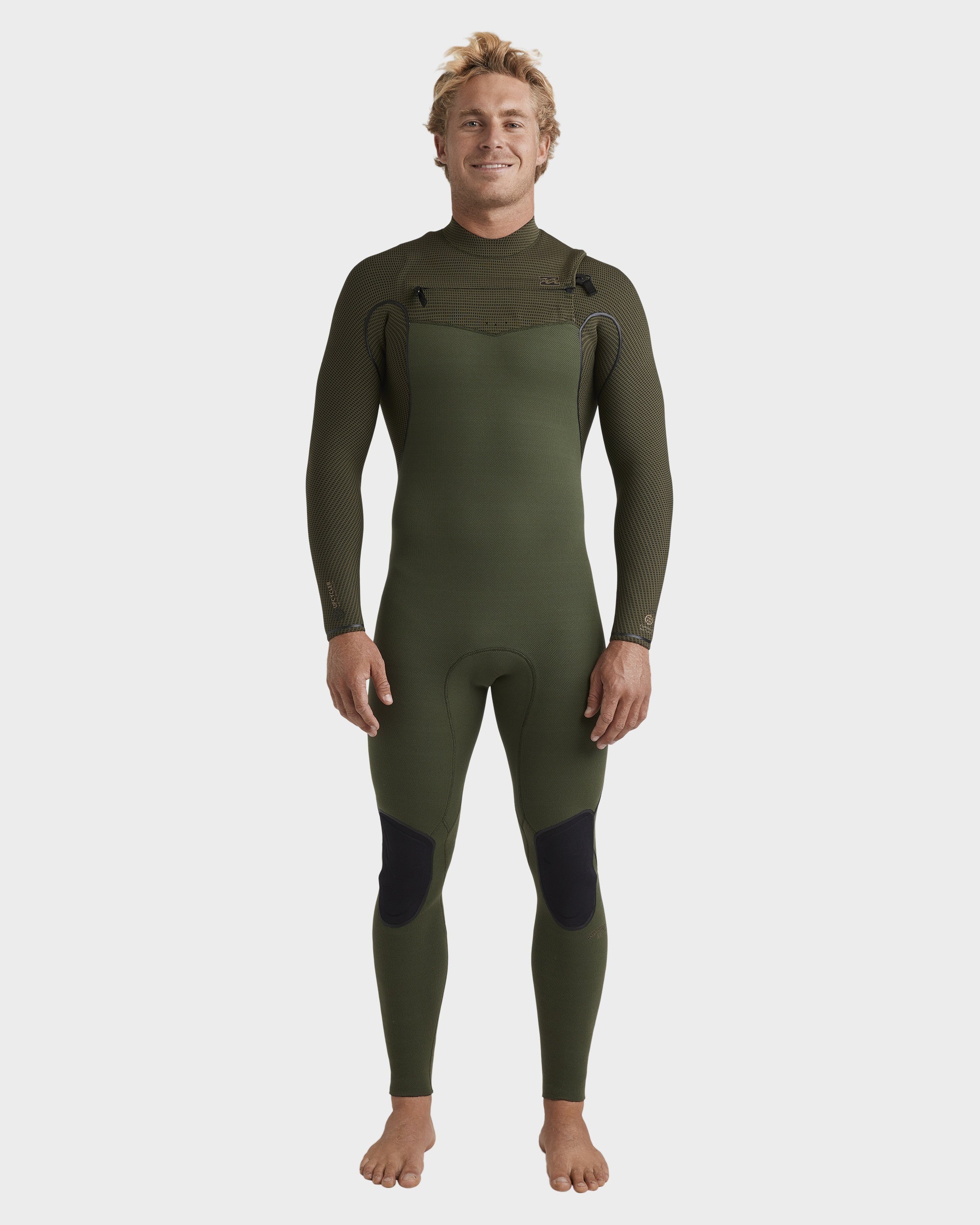 Mens 3/2mm Furnace Natural Chest Zip Wetsuit