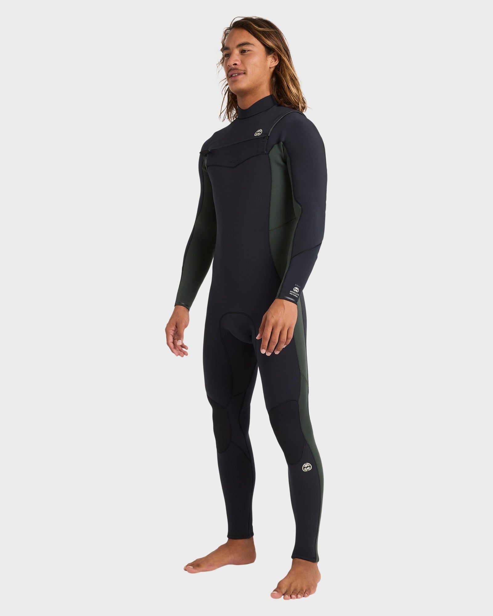 Mens 3/2mm Absolute Natural Chest Zip Wetsuit