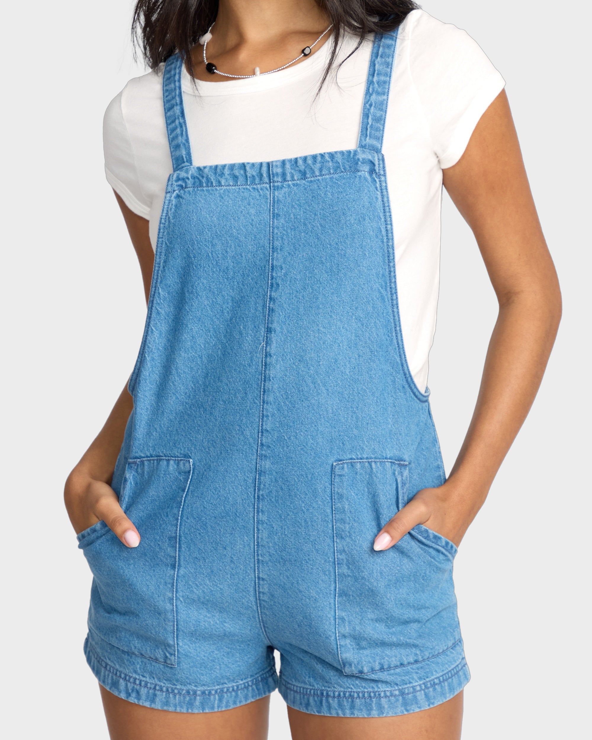 Womens Beach Crush Denim Overalls
