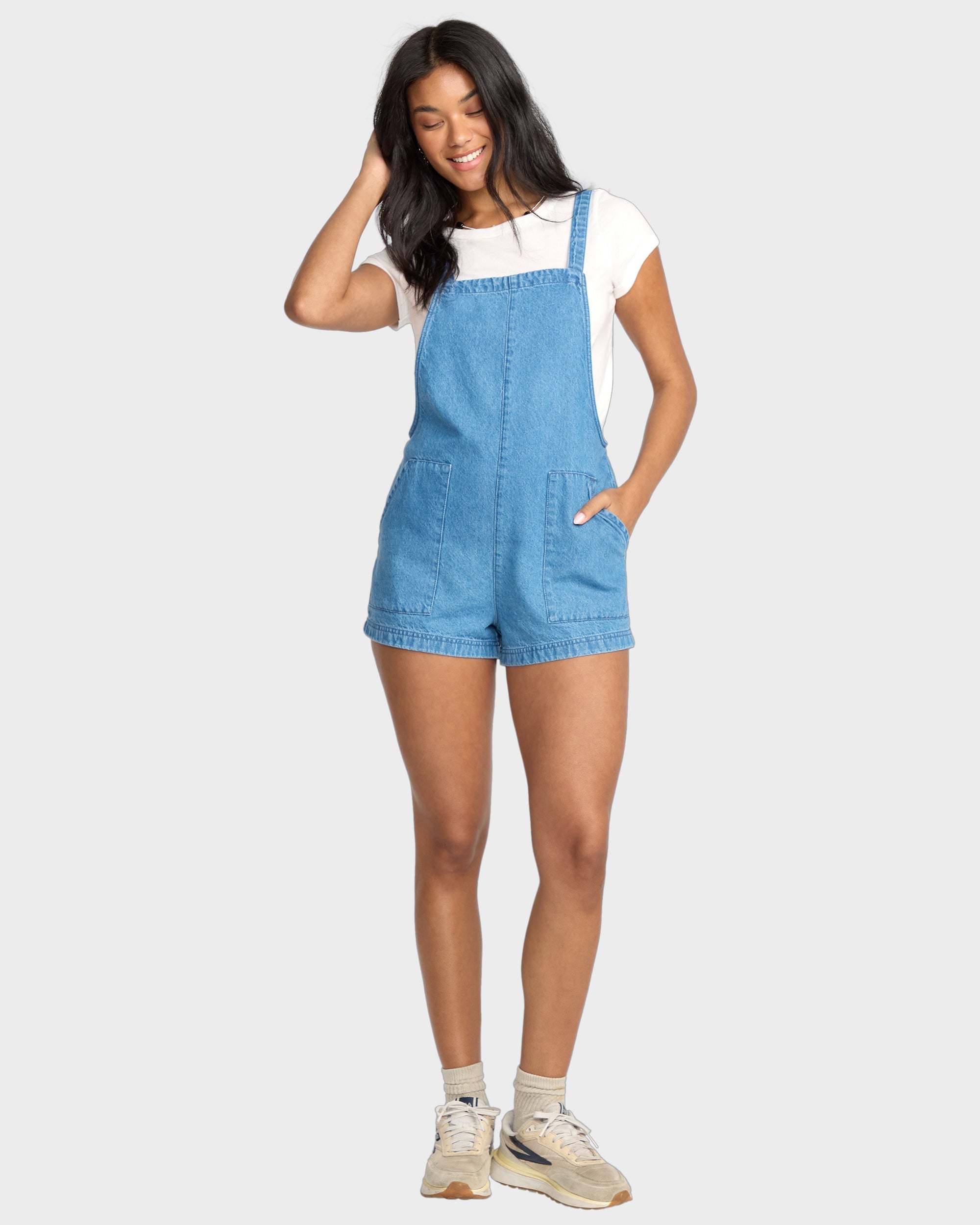 Womens Beach Crush Denim Overalls