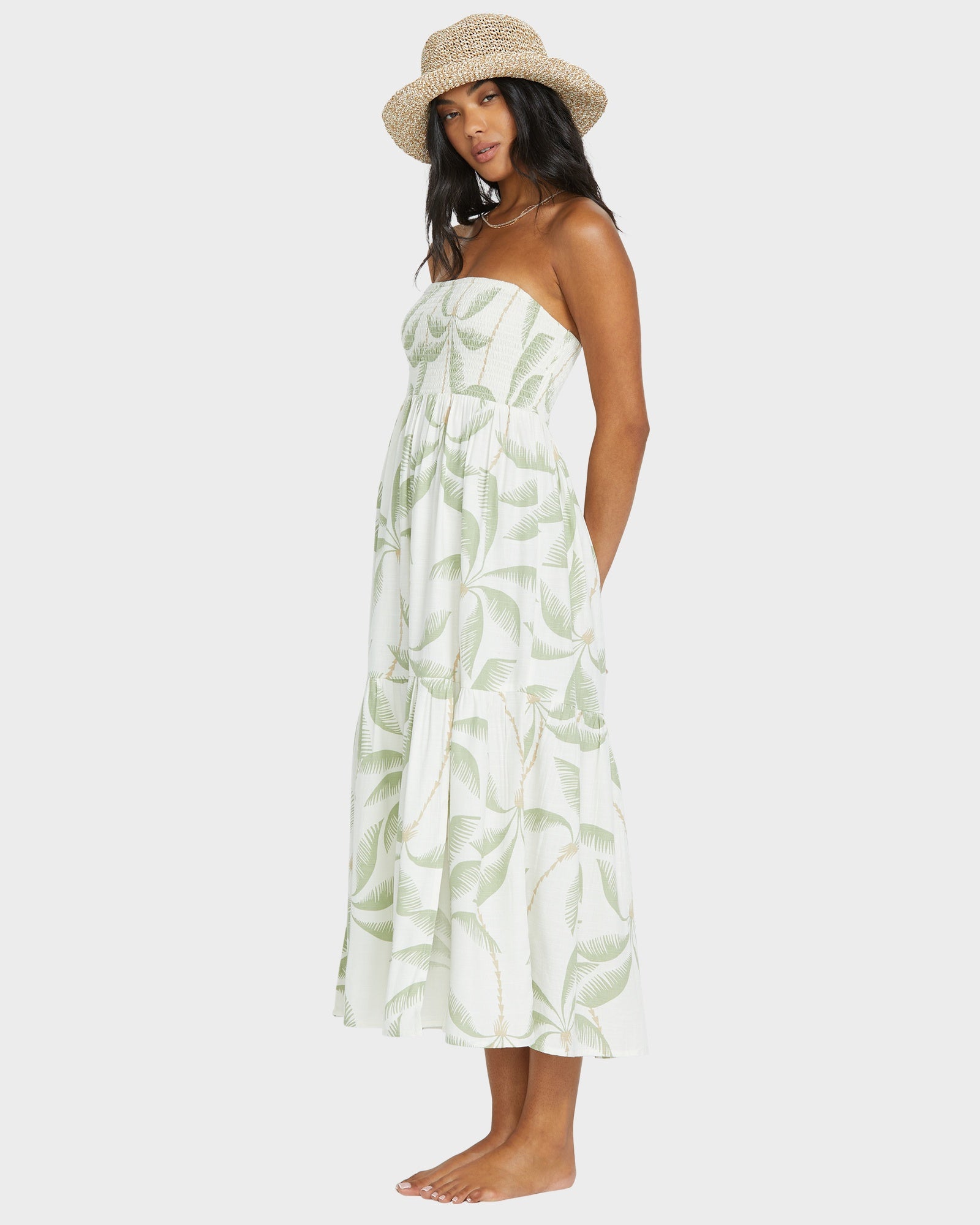Womens Tropical Haze Midi Dress