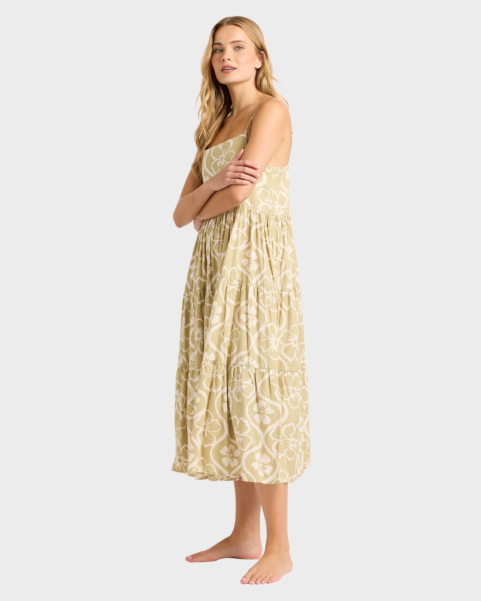 Womens Floral Trip Lost Love Midi Dress