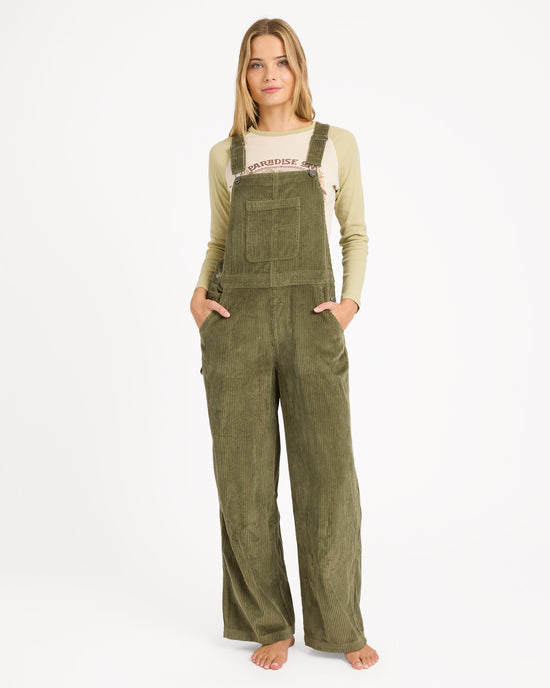 Womens Vacay Corduroy Overalls