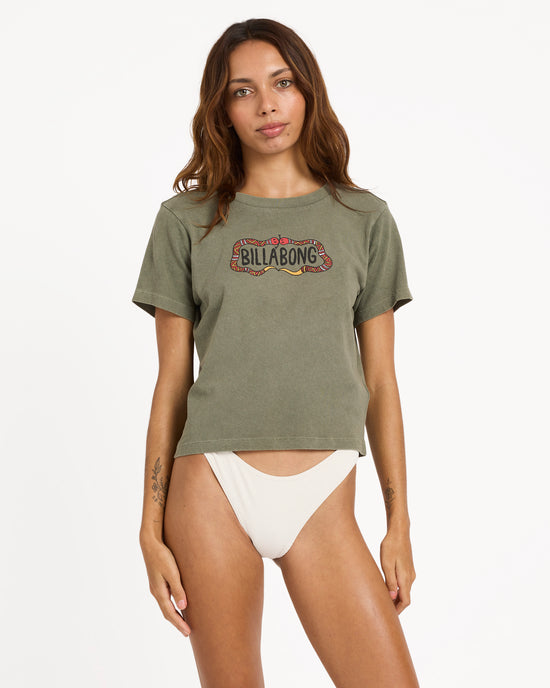 Womens Otis Snake Crop T-Shirt