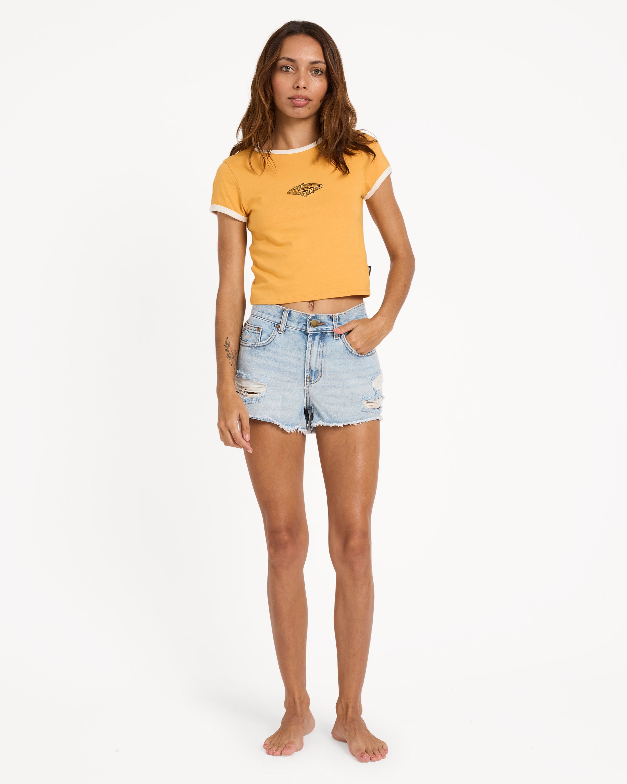 Womens Otis Diamond Crop T-Shirt