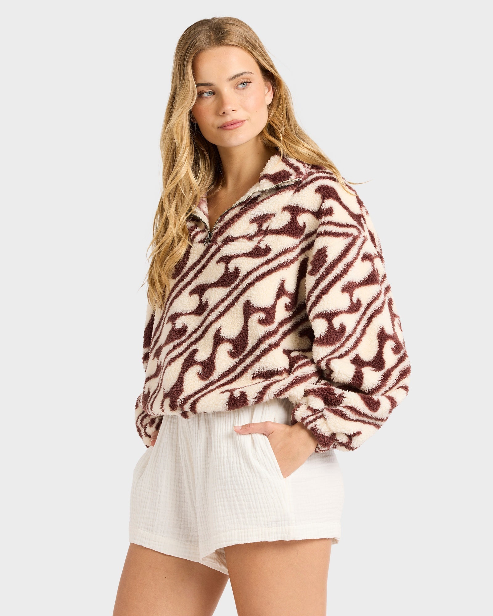 Womens Dark Wave Half Zip Pullover