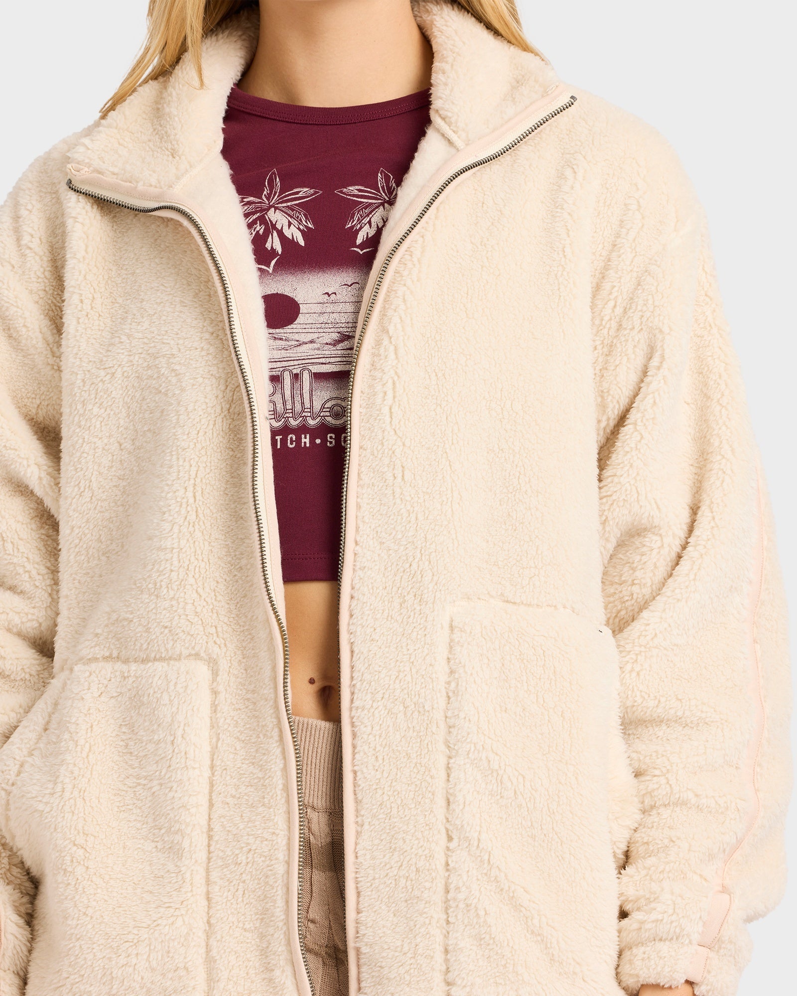 Womens Sweet Ride Zip Up Sherpa Jacket