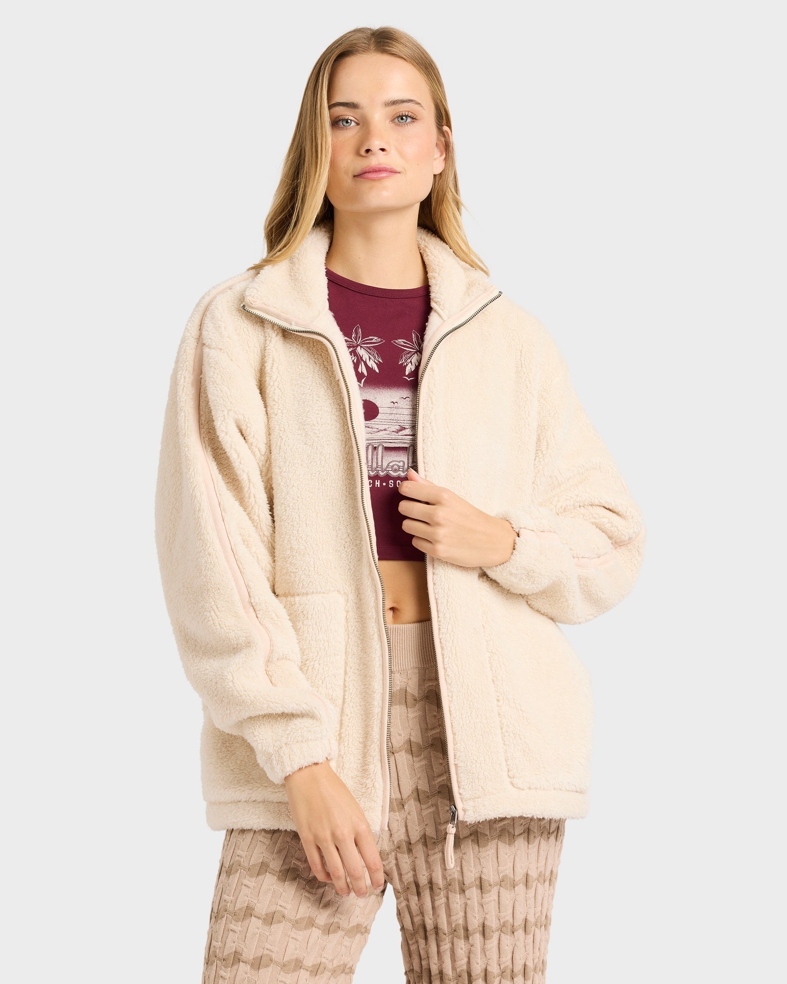 Womens Sweet Ride Zip Up Sherpa Jacket