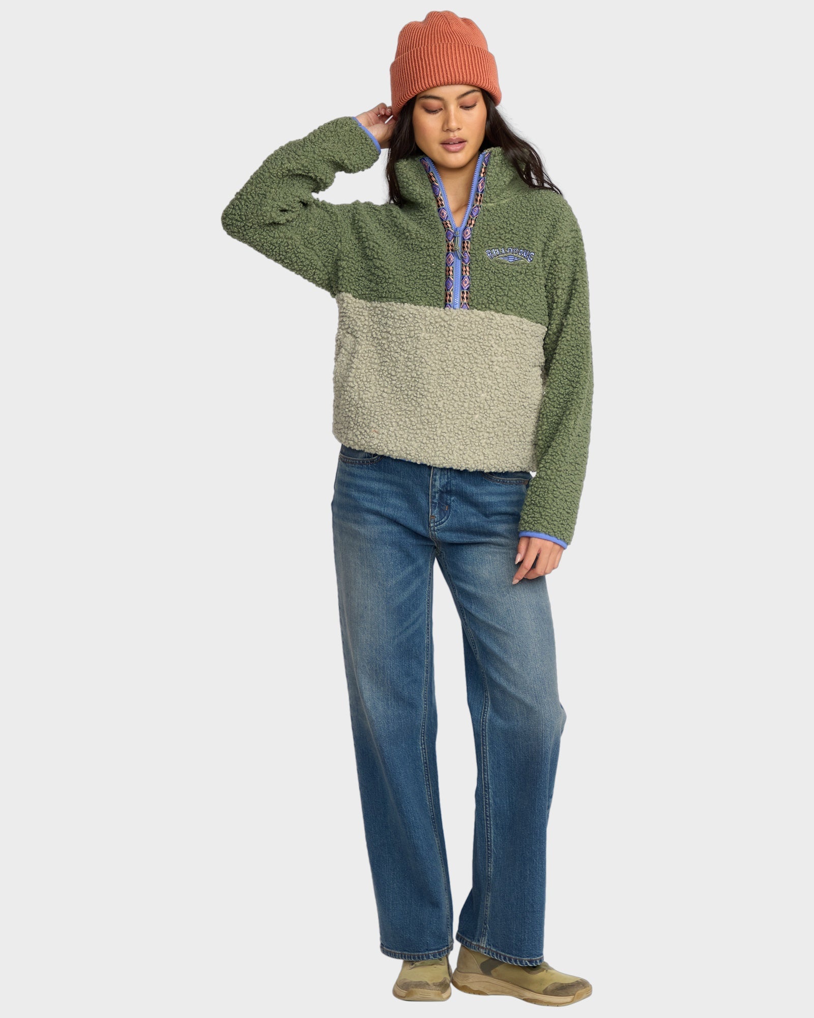 Womens Horizon Mock Neck Half Zip Pullover