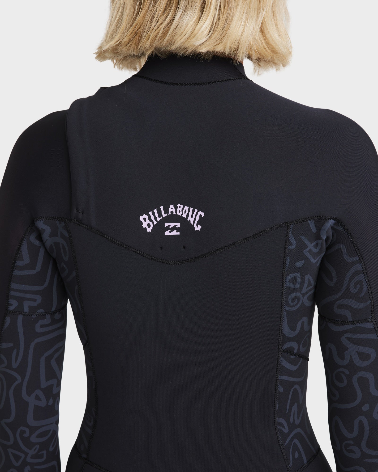 Womens 3/2mm Synergy Natural Chest Zip Steamer Wetsuit – Black