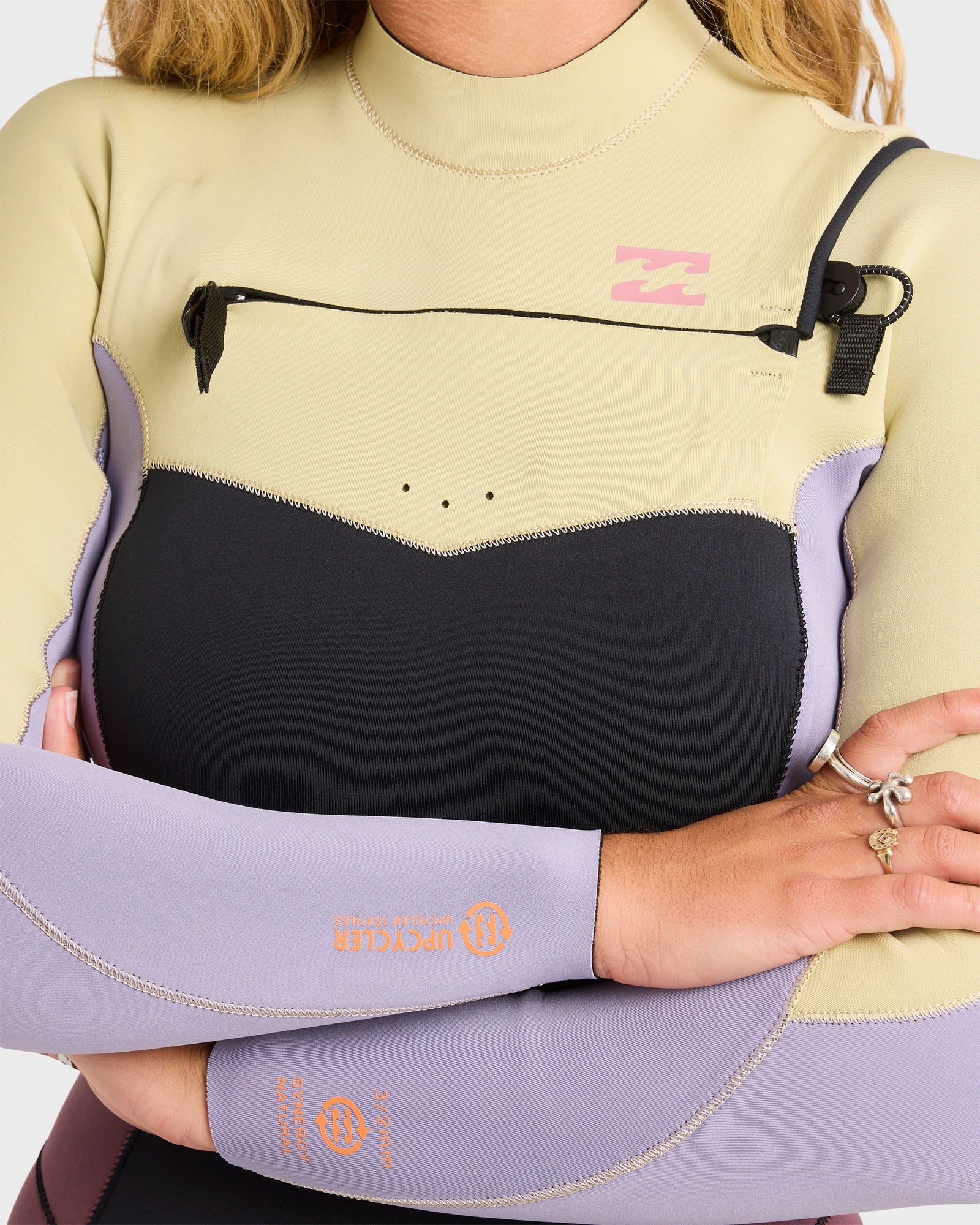 Womens 3/2mm Synergy Natural Chest Zip Steamer Wetsuit