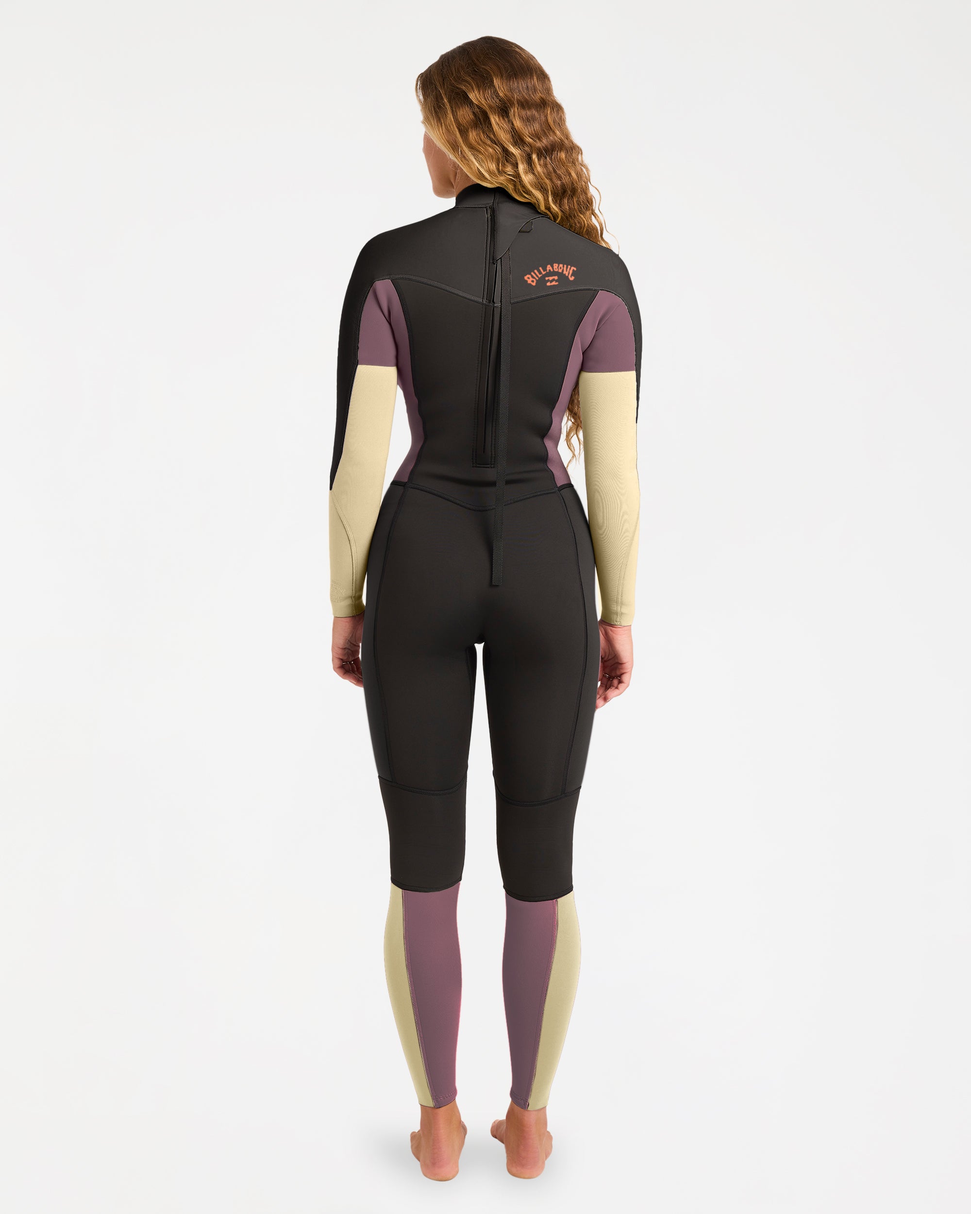 【チョコレート】BILLABONG SYNERGY 2/3レディースM Womens 3/2mm Synergy Back Zip Flatlock Steamer Wetsuit – Grey