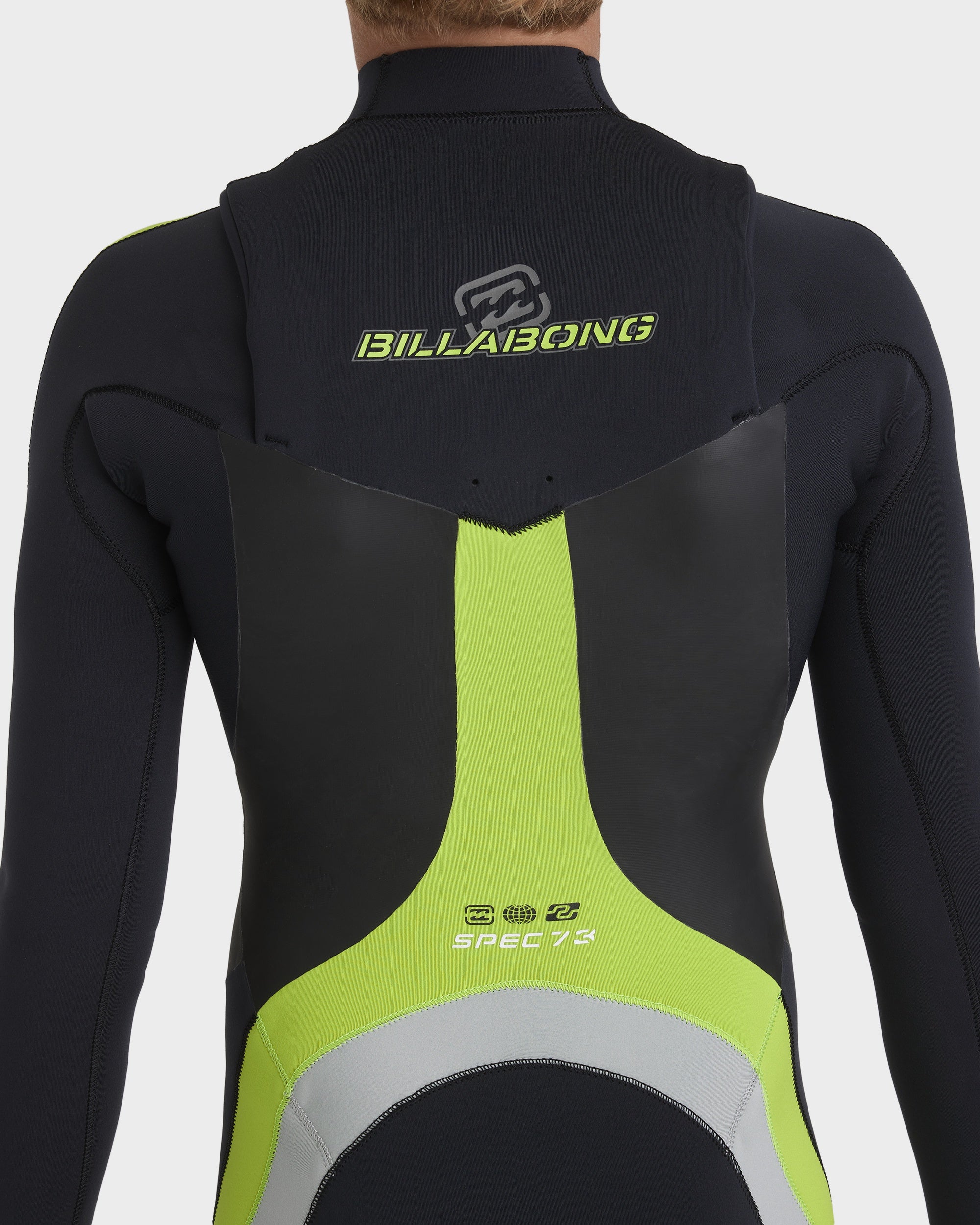 Boys 8-16 3/2 mm Oscillator Chest Zip Steamer Wetsuit – Lime