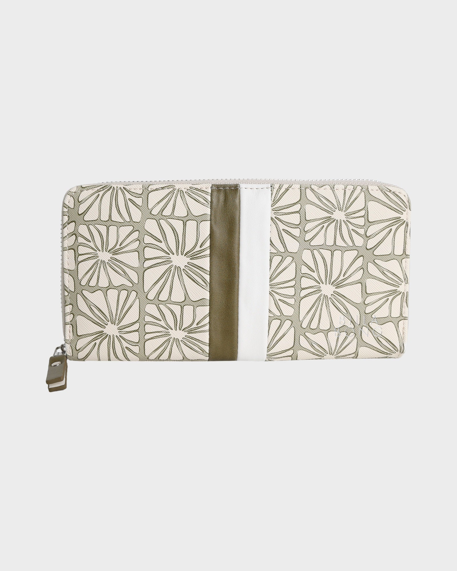 Womens Zip Around Bi-Fold Wallet