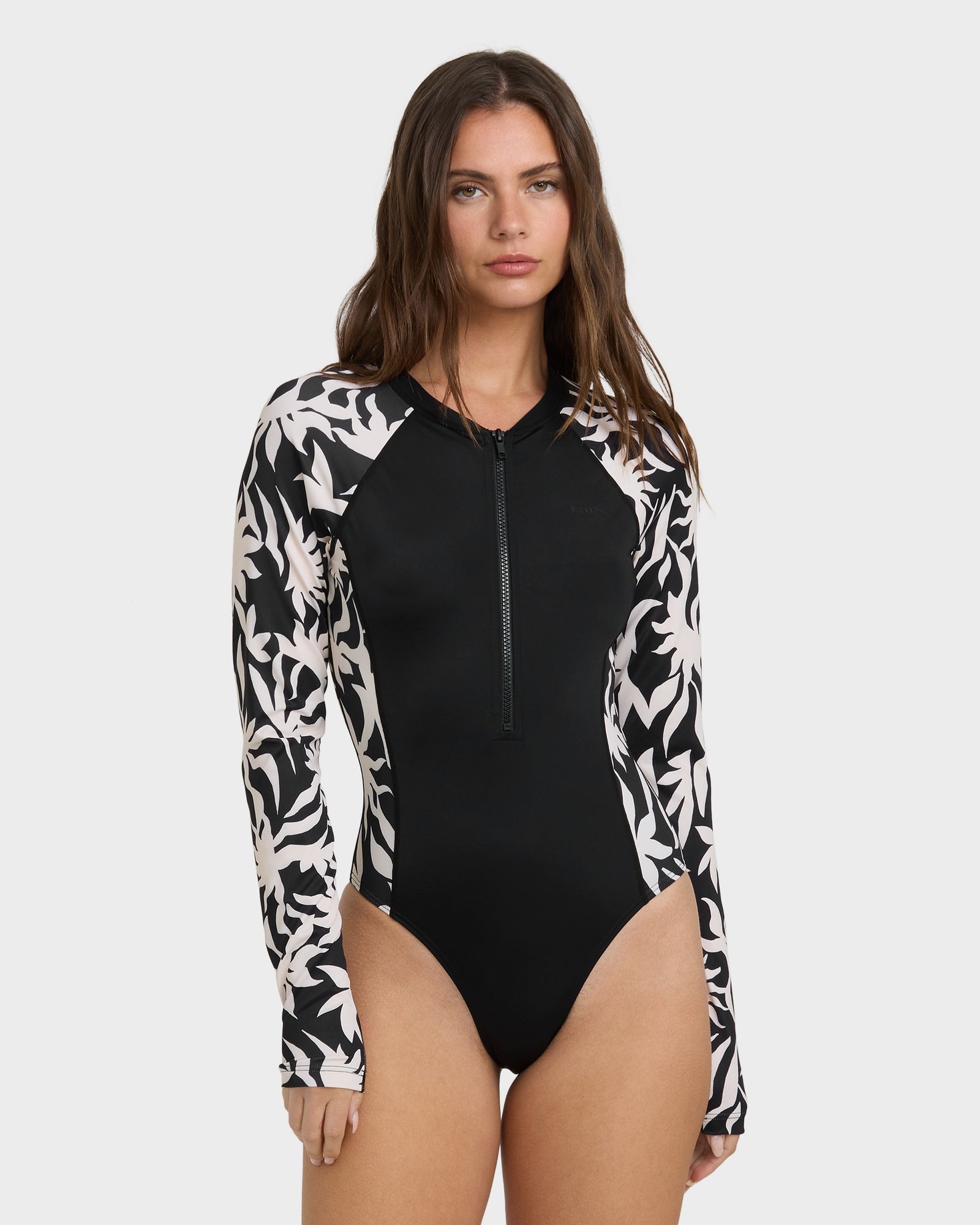Womens By My Side Long Sleeve Zip Bodysuit Rash Vest