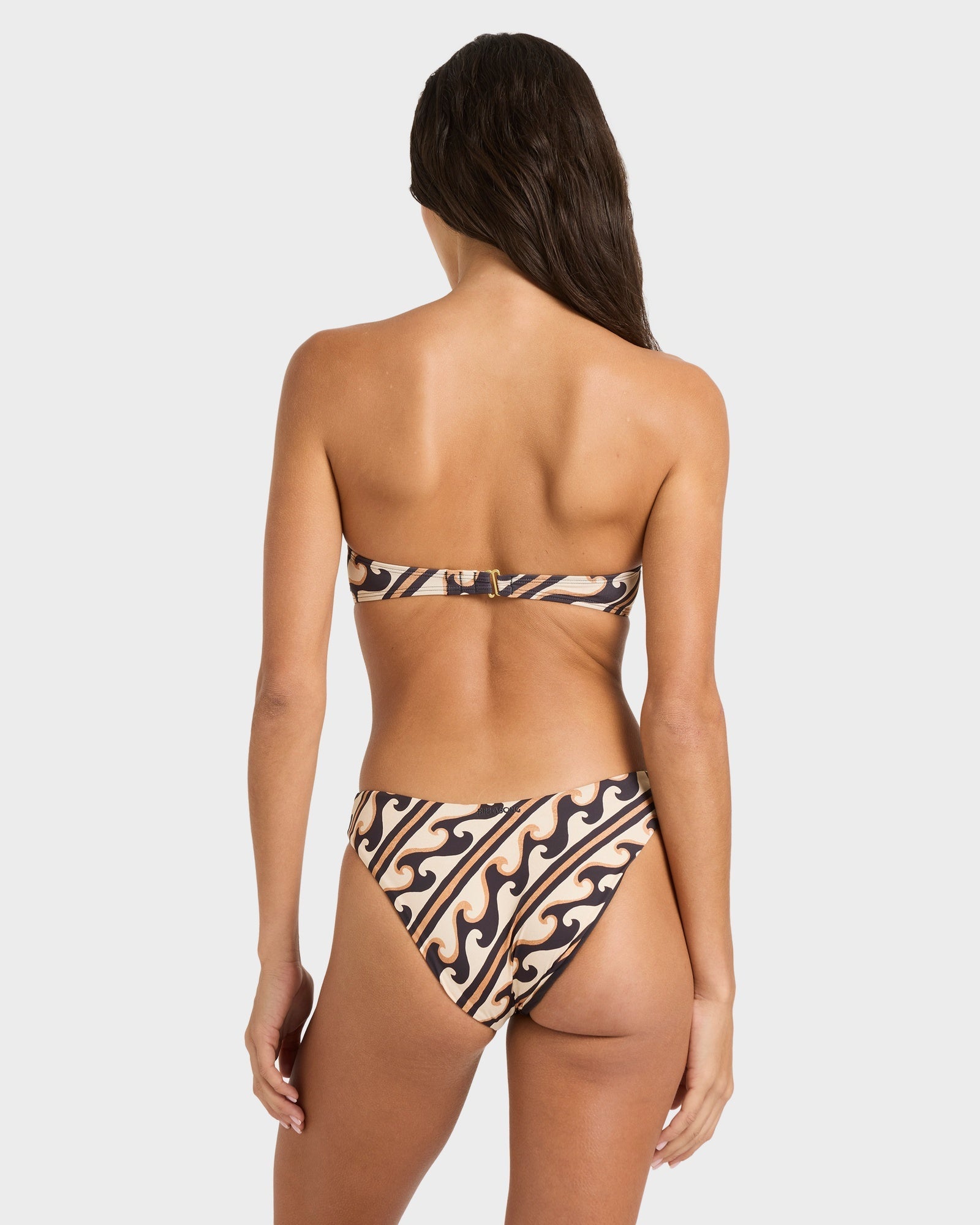 Womens Dark Wave Halter Bandeau Bikini Top