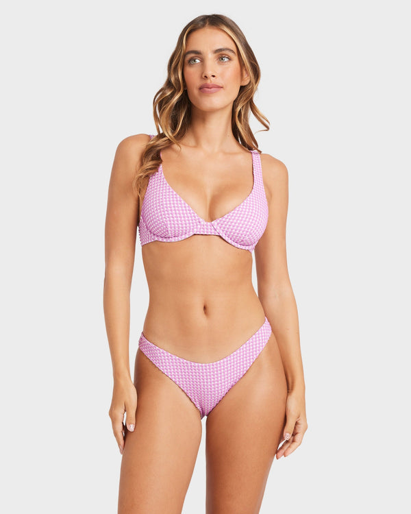 Womens Mini Wave Check Hike Bikini Bottom
