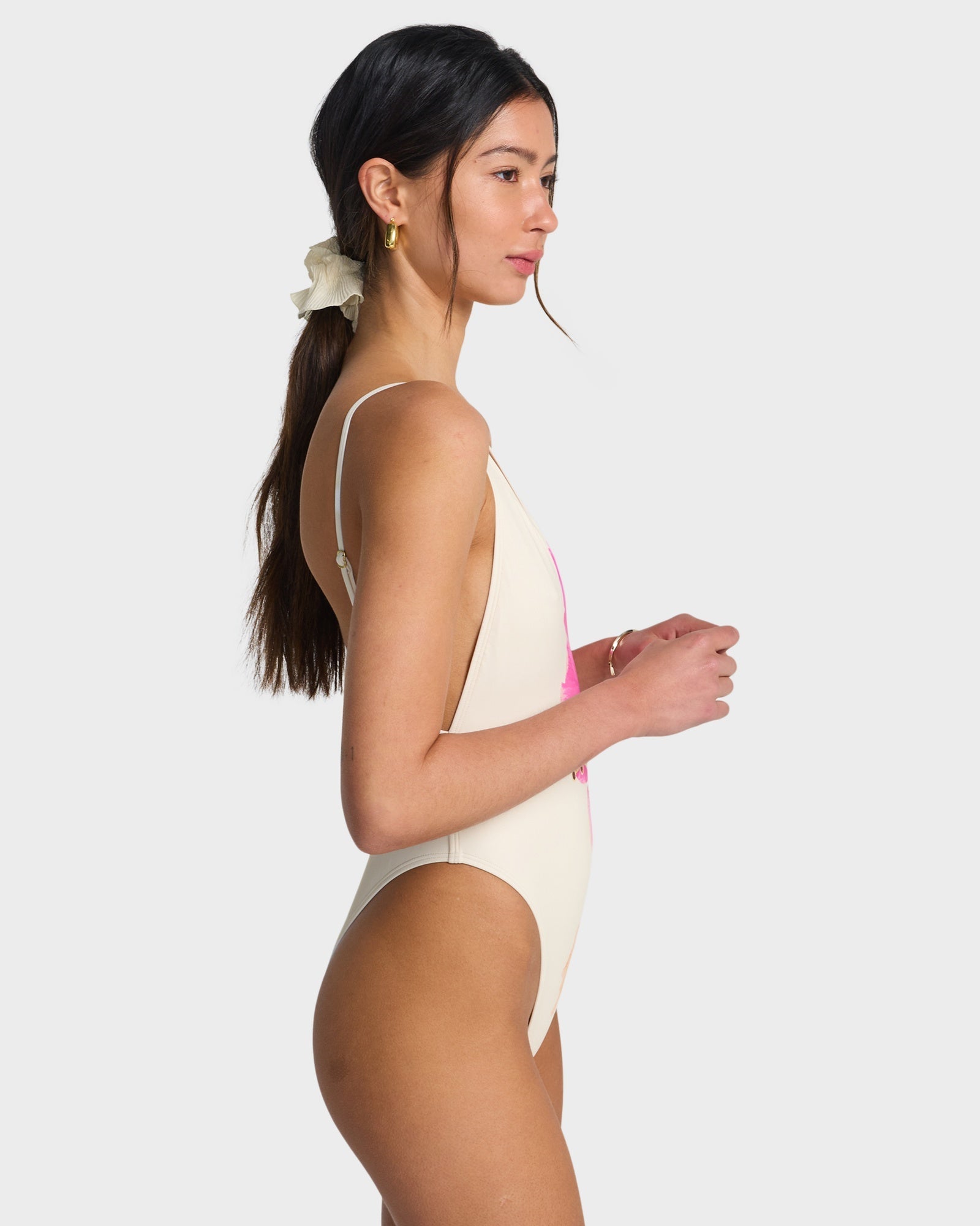 Womens Sunny Shore Deep V-neck One Piece Swimsuit