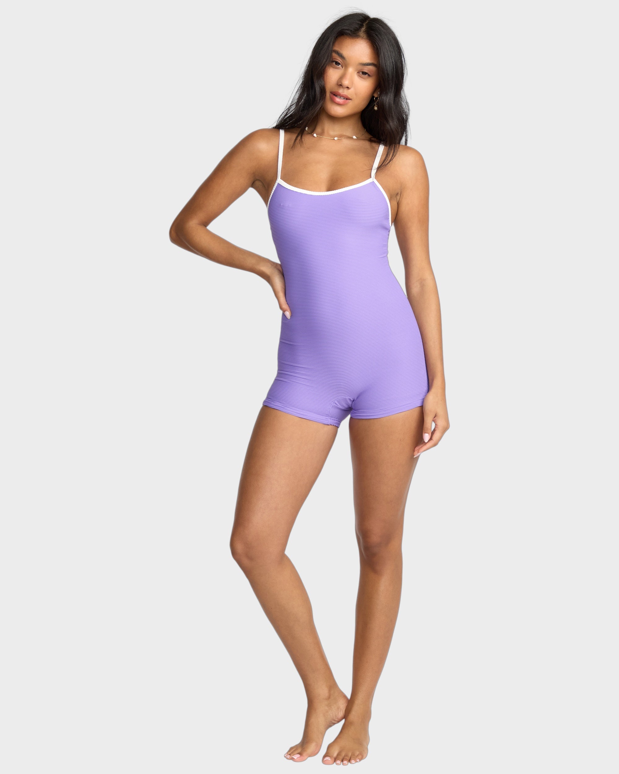 Womens Tanlines Retro Tank Surfsuit One Piece Swimsuit
