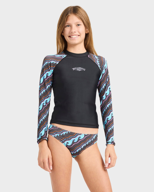 Girls 6-14 Sea Level Long Sleeve Rash Vest Set