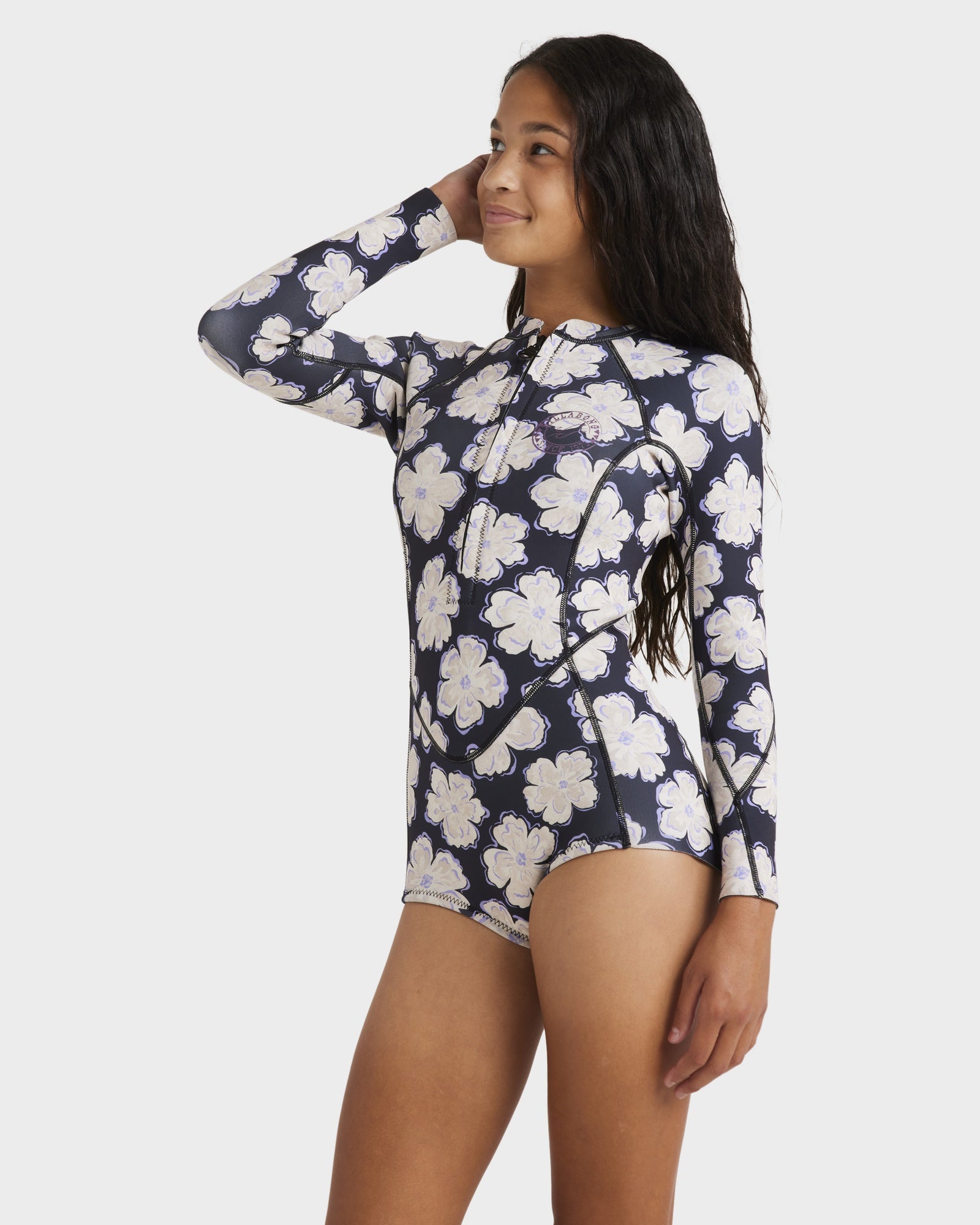 Girls 8-14 Salty Dayz Natural Long Sleeve Springsuit