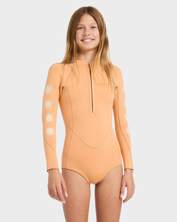 Girls 8-14 2/2mm Teen Salty Dayz Nat Long Sleeve Springsuit