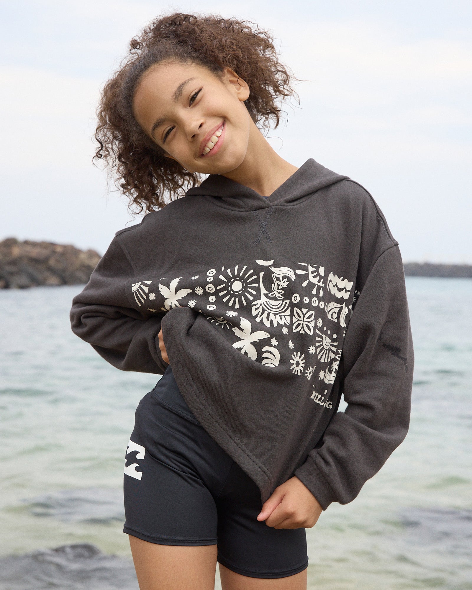 Girls 6-14 Paradise Stamp Pullover Hoodie