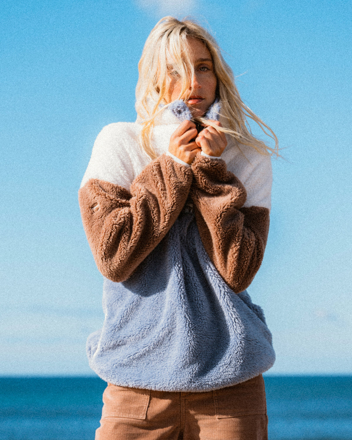 Womens Vibes Back Snap Up Fleece Pullover – Billabong