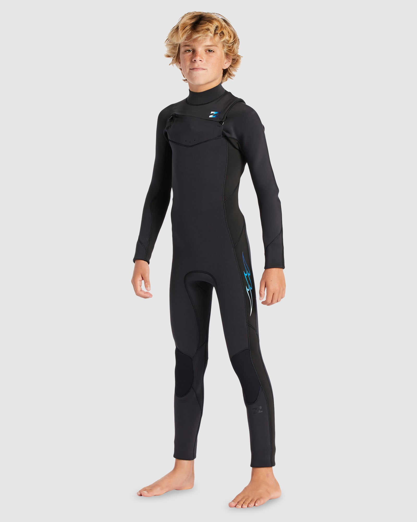 Boys 6-16 3/2mm Absolute Chest Zip Wetsuit – Blue Fade – Billabong AU